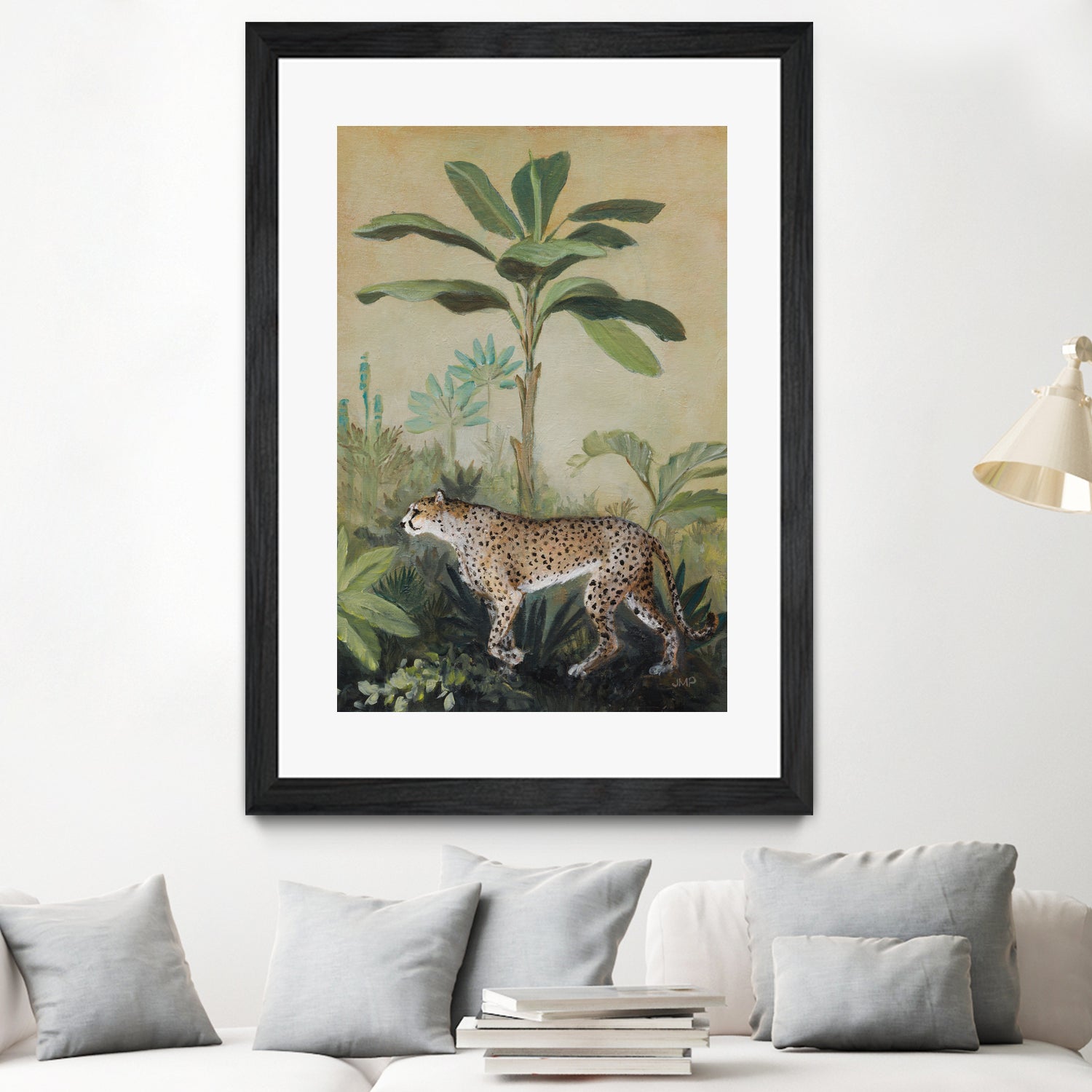 King of the Jungle II by Julia Purinton on GIANT ART - beige botanical framed canvas