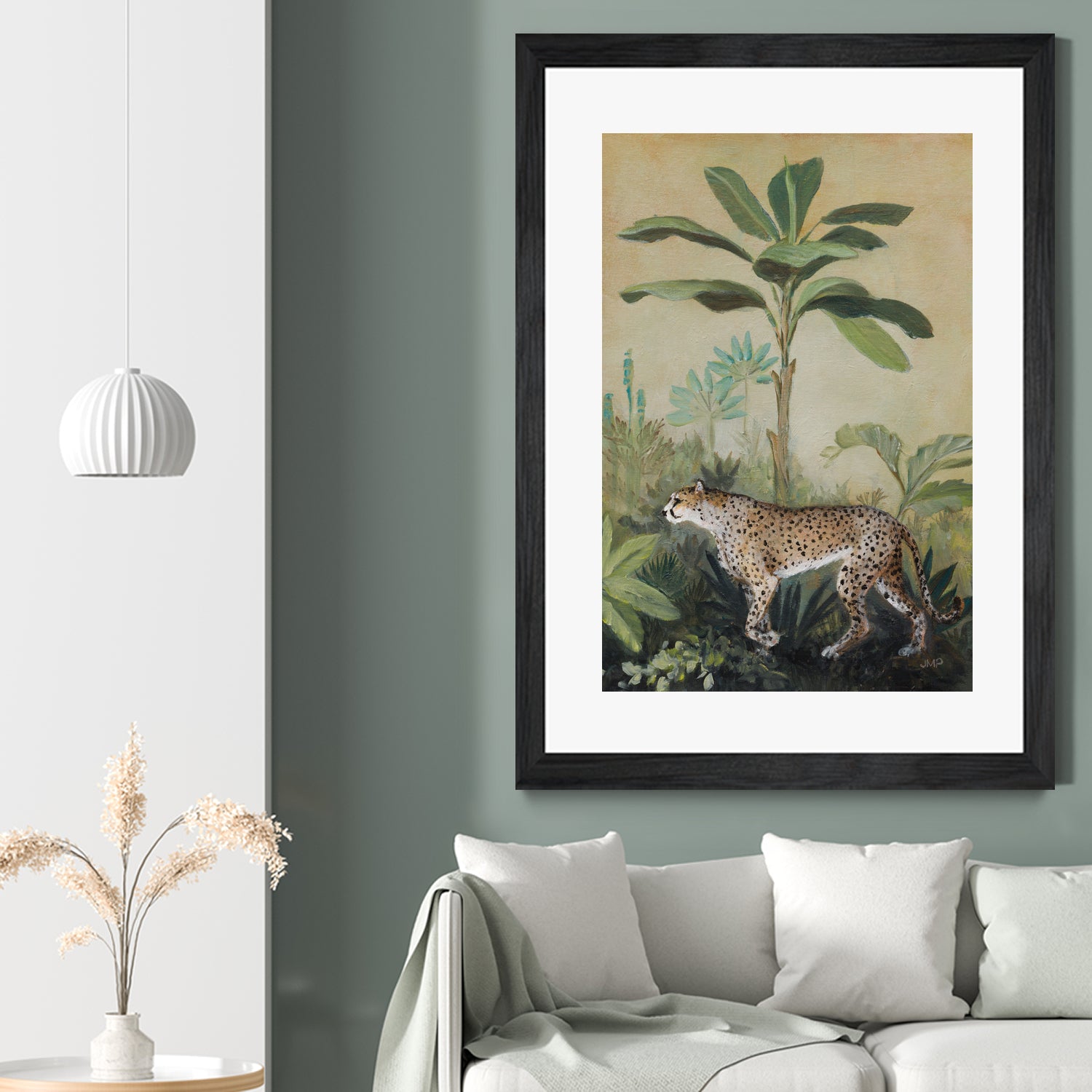King of the Jungle II by Julia Purinton on GIANT ART - beige botanical framed canvas