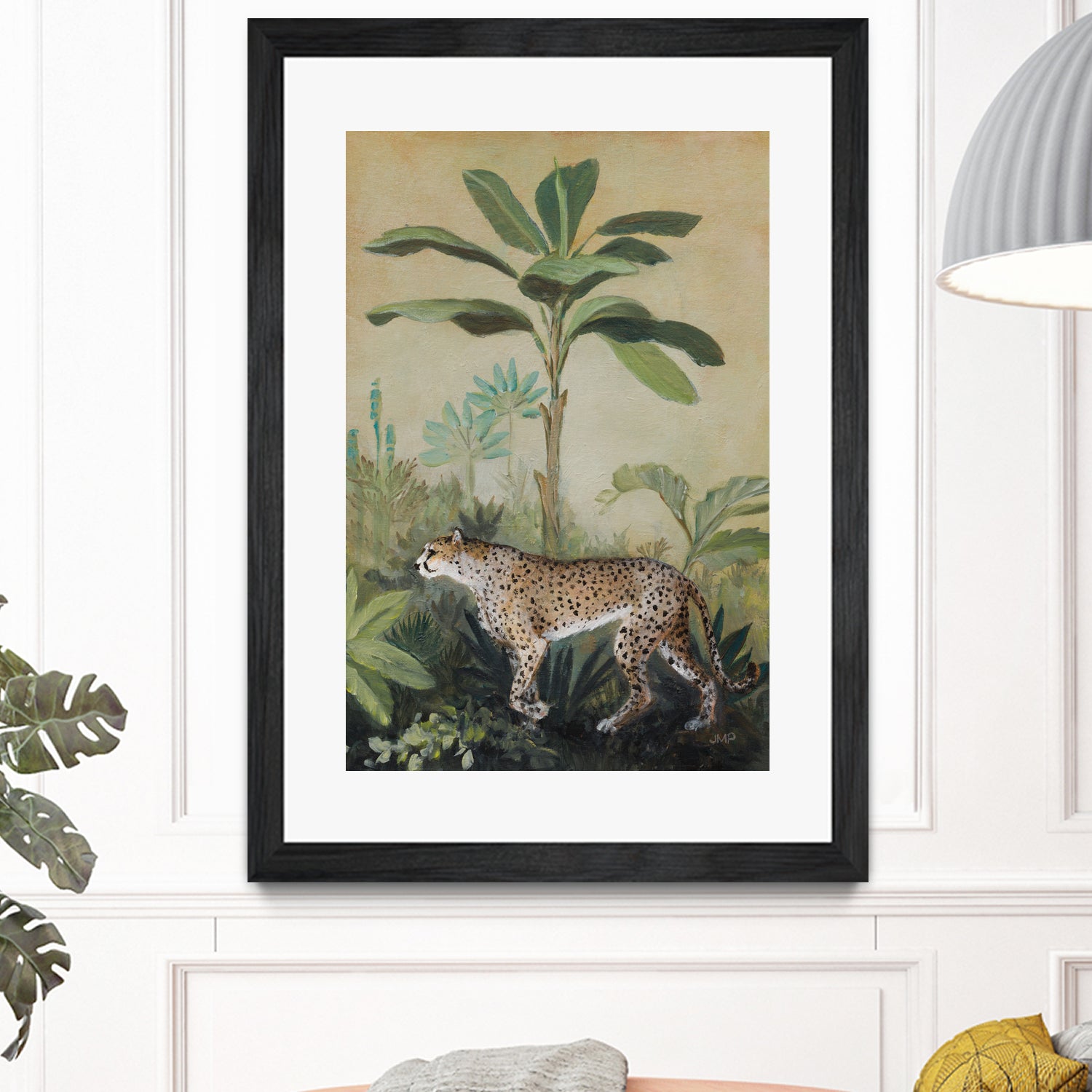 King of the Jungle II by Julia Purinton on GIANT ART - beige botanical framed canvas