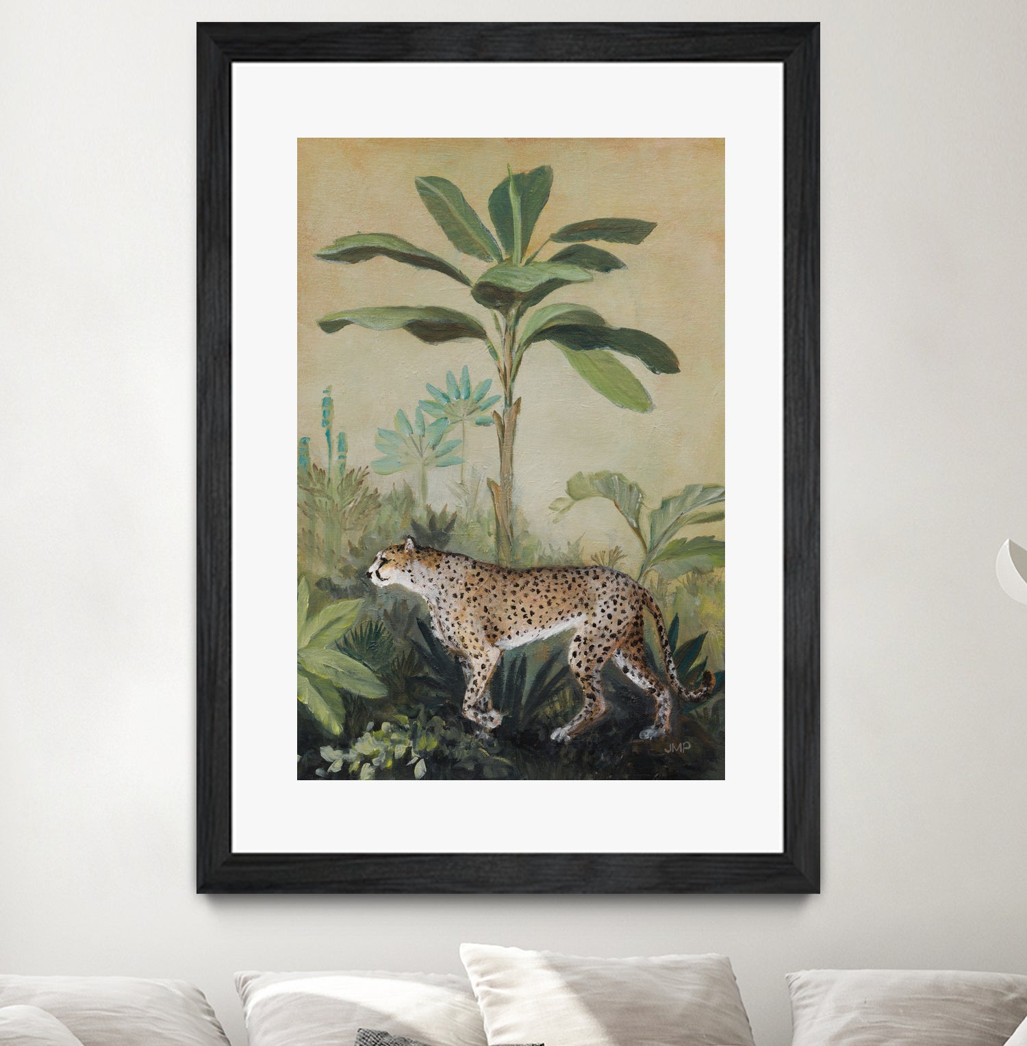 King of the Jungle II by Julia Purinton on GIANT ART - beige botanical framed canvas