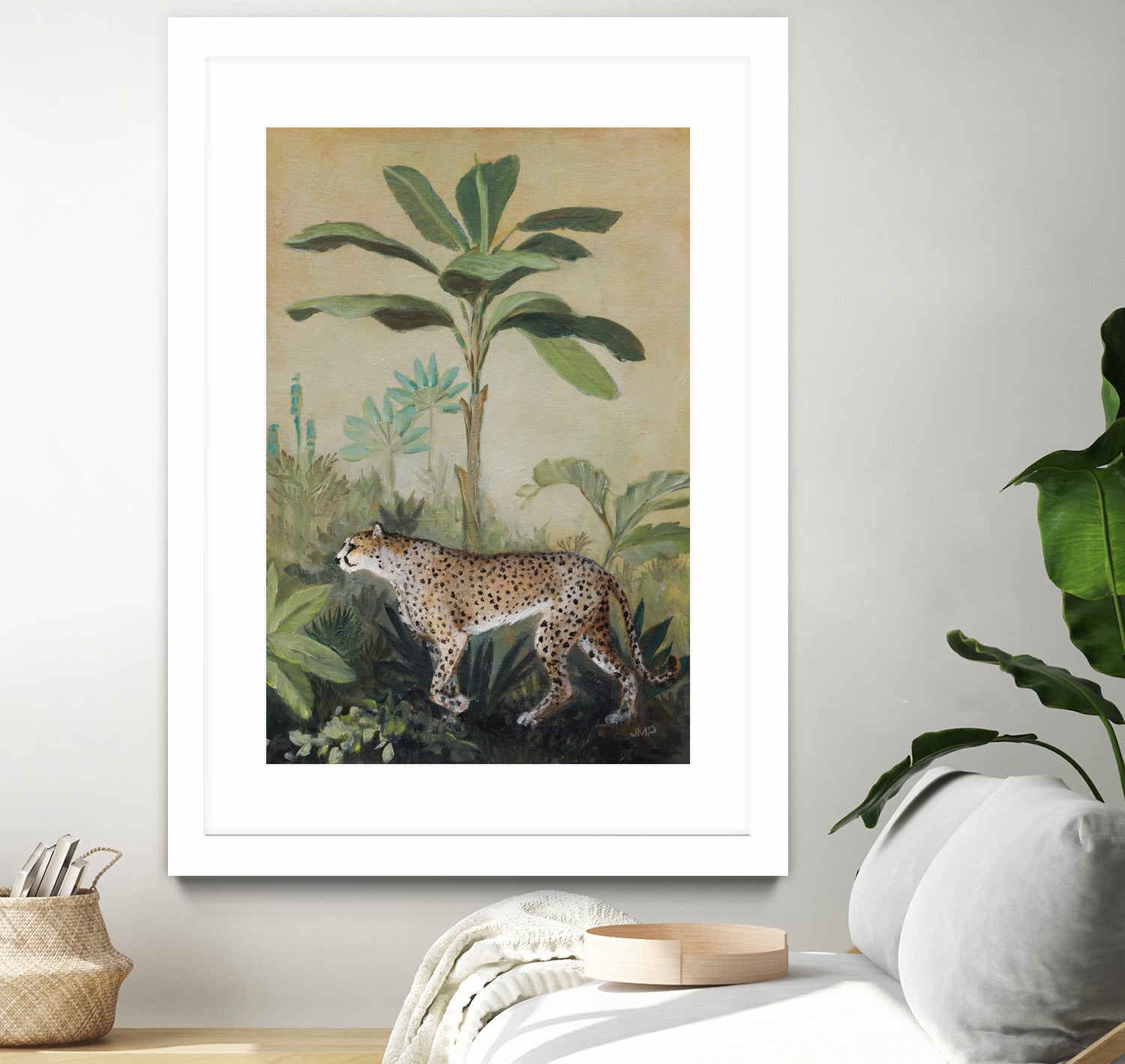 King of the Jungle II by Julia Purinton on GIANT ART - beige botanical framed canvas