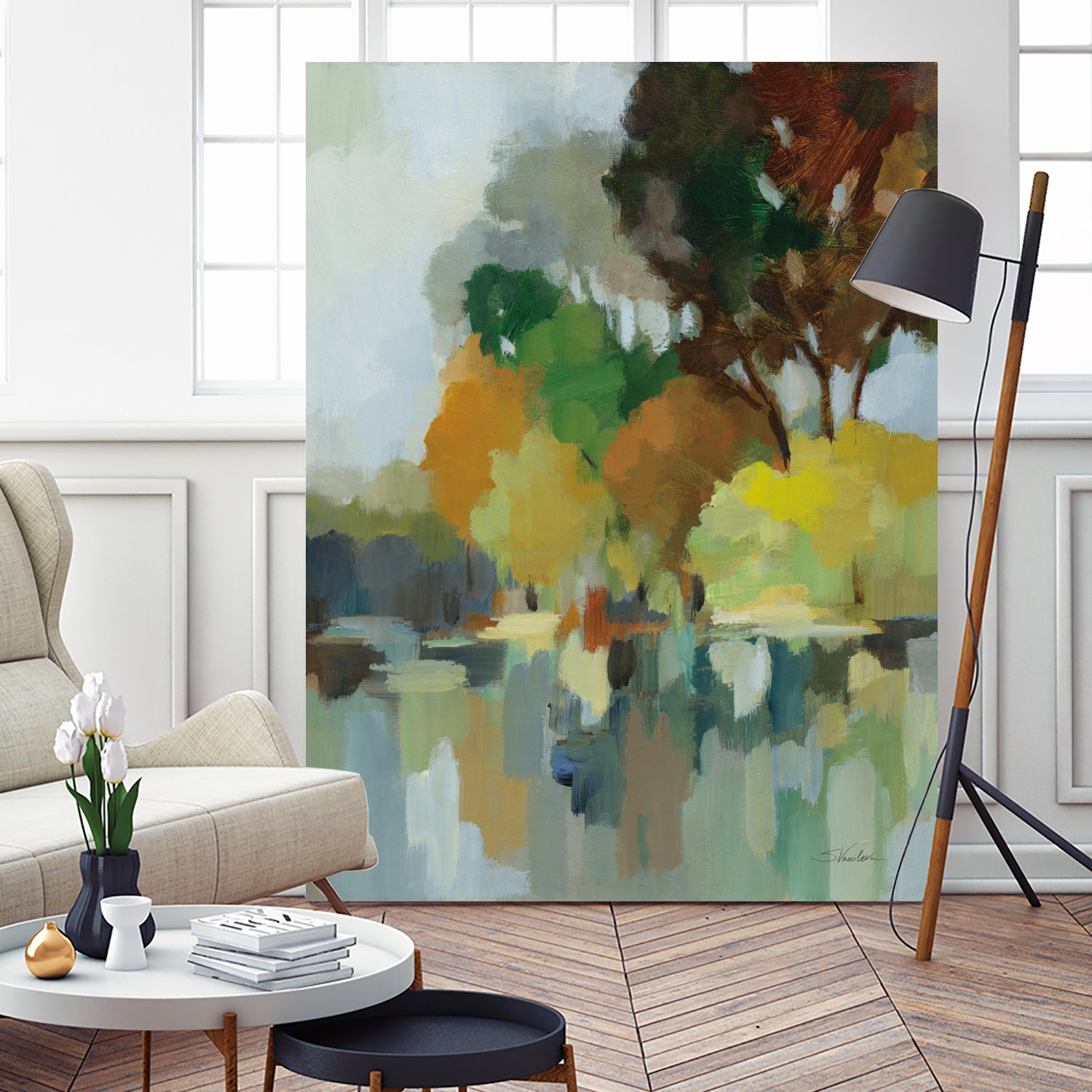 Lake in the Park I by Silvia Vassileva on GIANT ART - blue