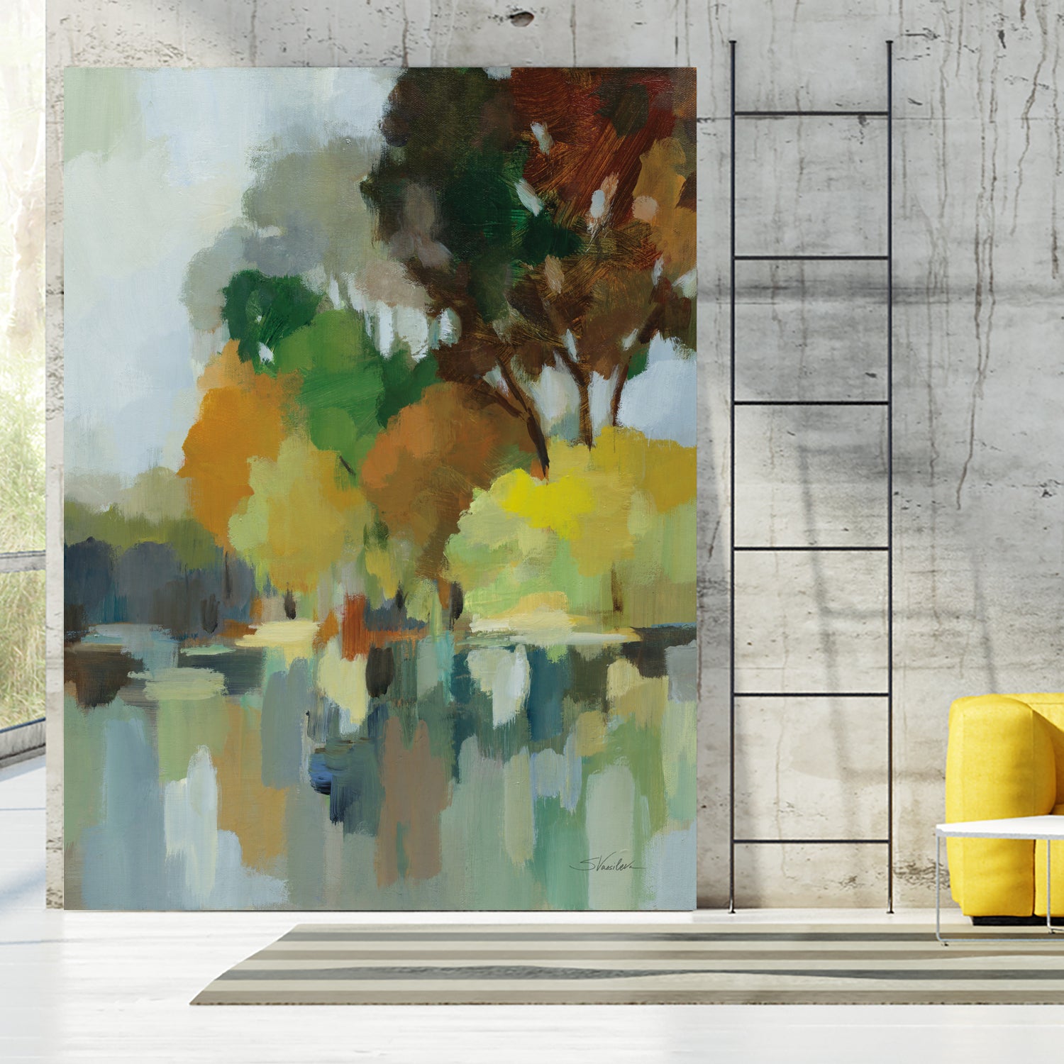 Lake in the Park I by Silvia Vassileva on GIANT ART - blue