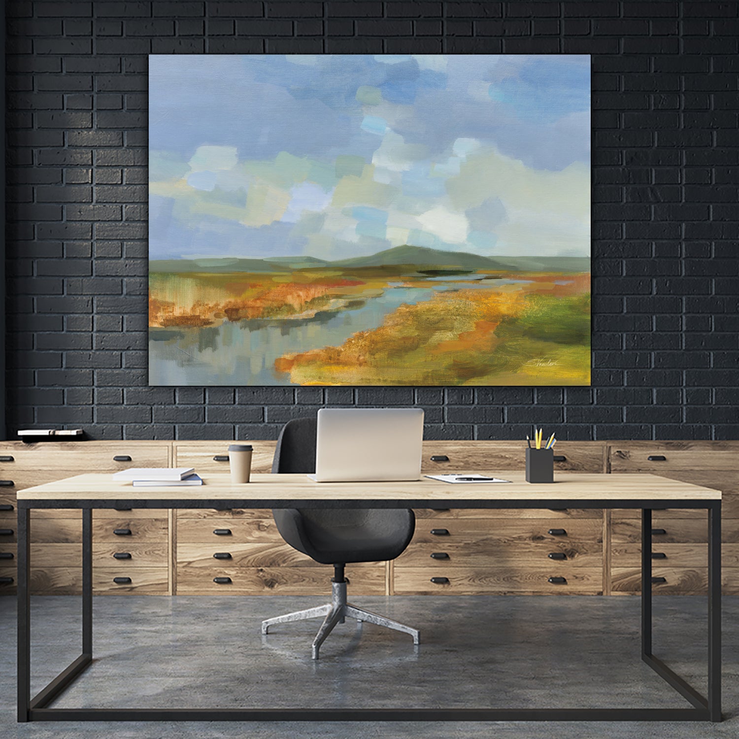 Meanders by Silvia Vassileva on GIANT ART - blue