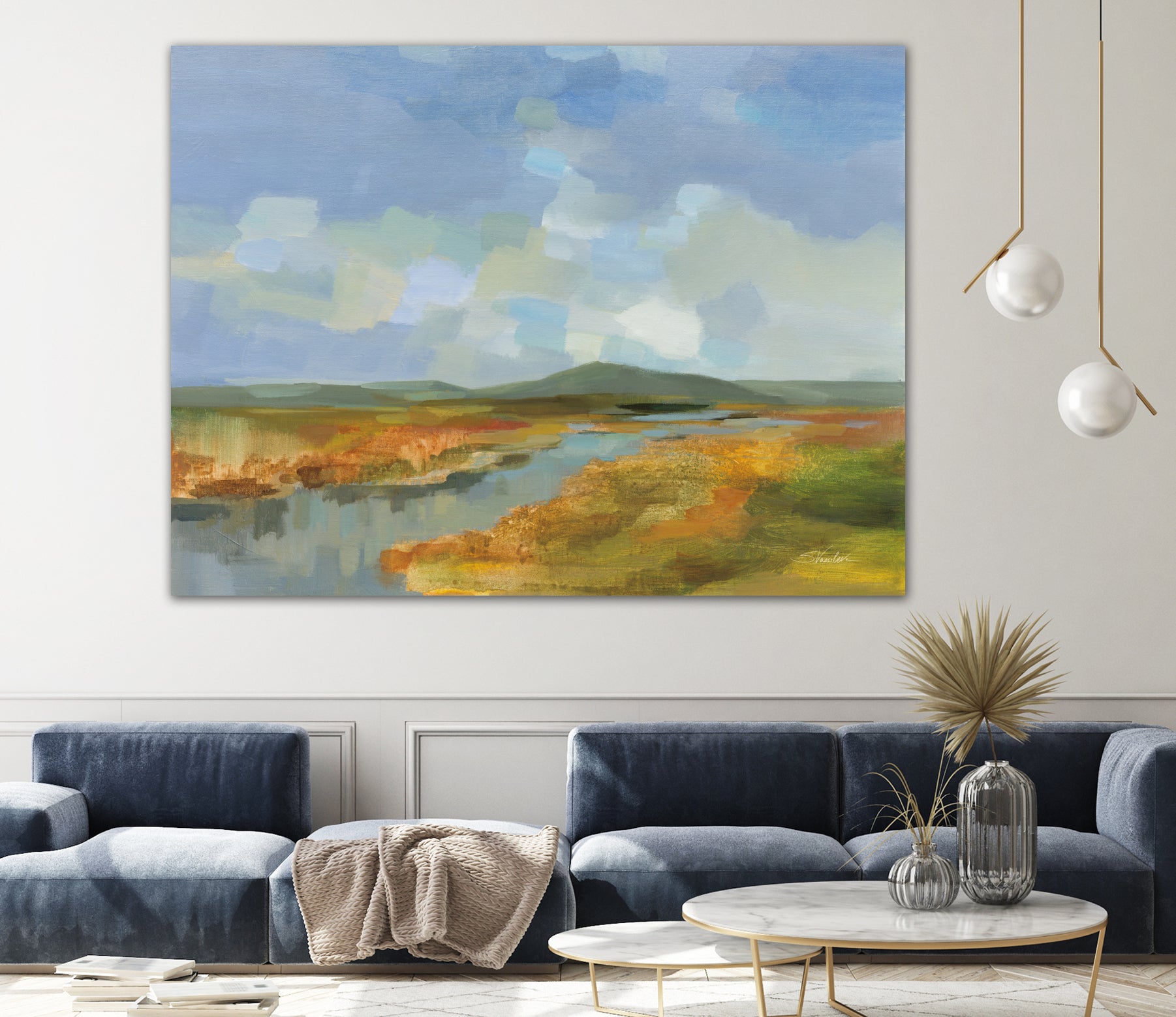 Meanders by Silvia Vassileva on GIANT ART - blue