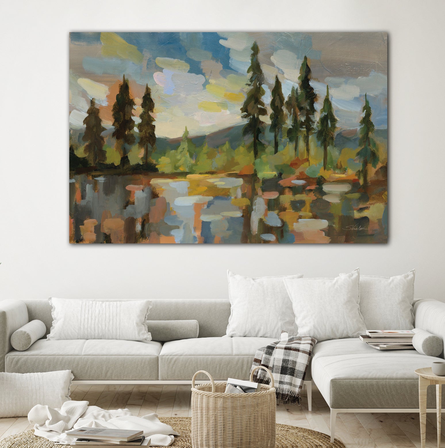 High Mountain Lake by Silvia Vassileva on GIANT ART - blue