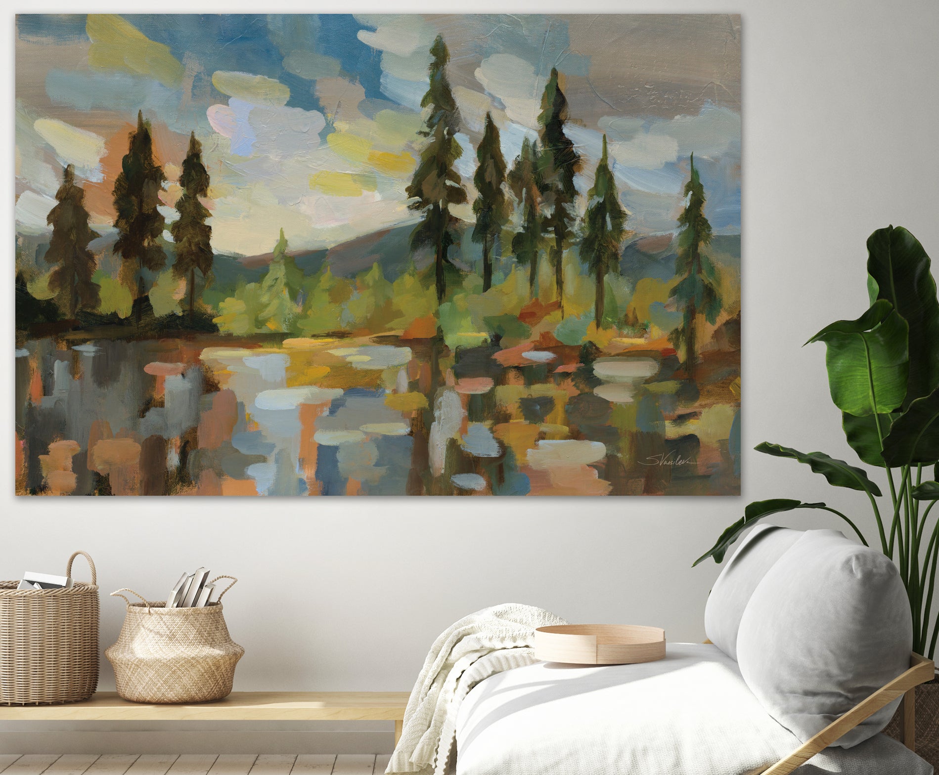 High Mountain Lake by Silvia Vassileva on GIANT ART - blue