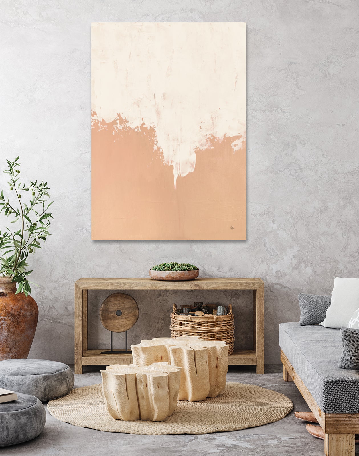 Just Peachy by Sarah Adams on GIANT ART - orange abstract