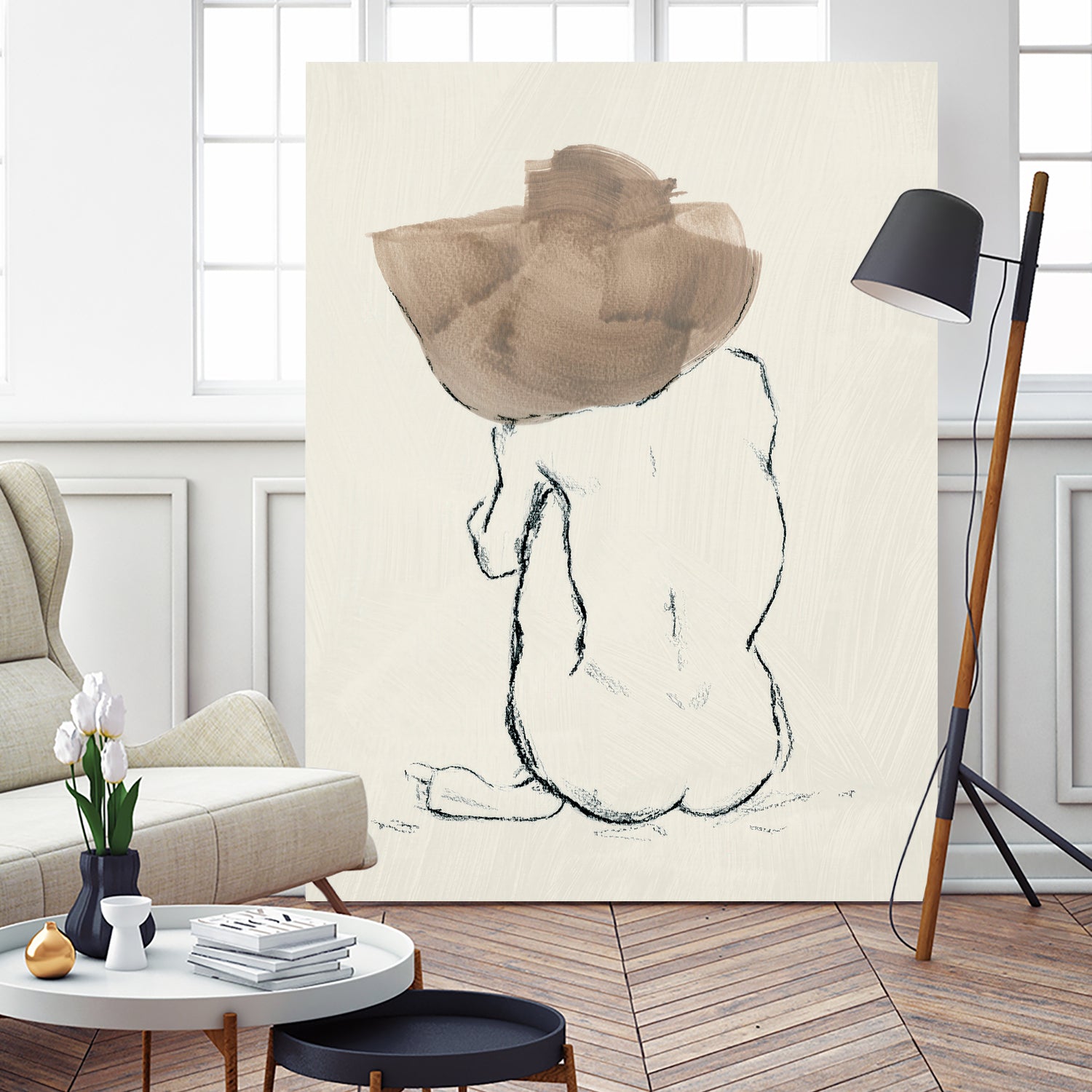 Girl with Floppy Hat by Chloe Elliott on GIANT ART - figurative figurative