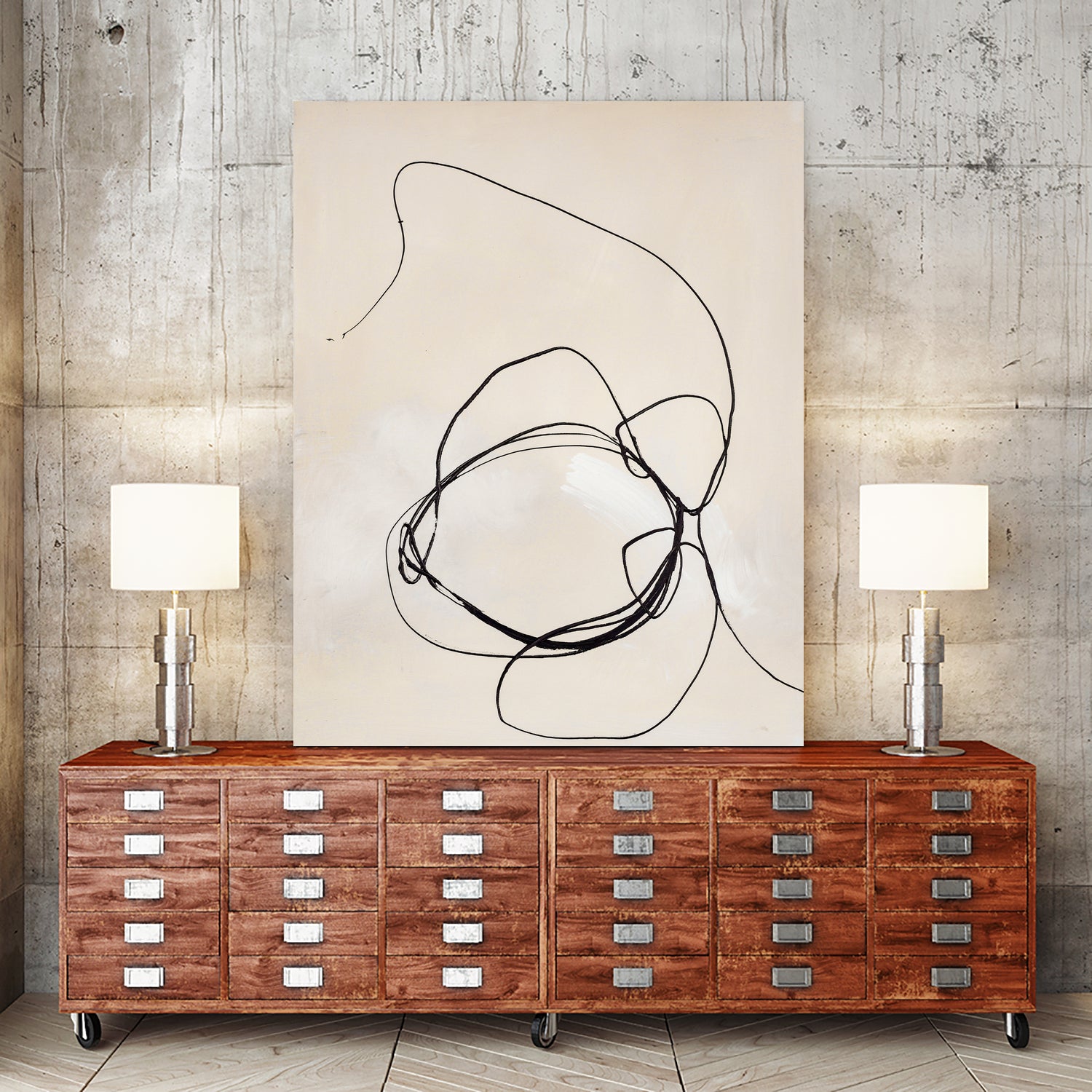 Fine Line 5 by Design Fabrikken on GIANT ART - beige linear