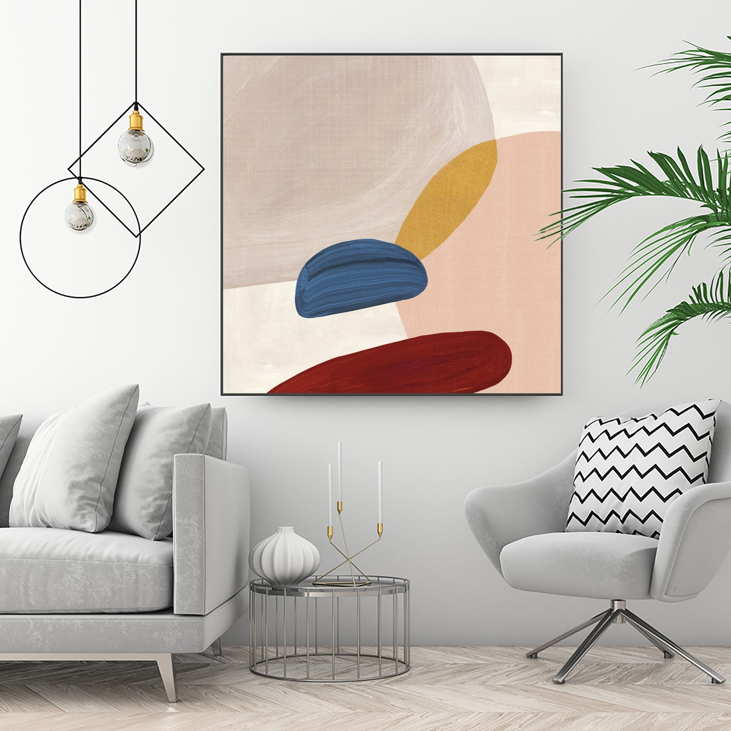 Pink Pebbles II by Eva Watts on GIANT ART - pink shapes