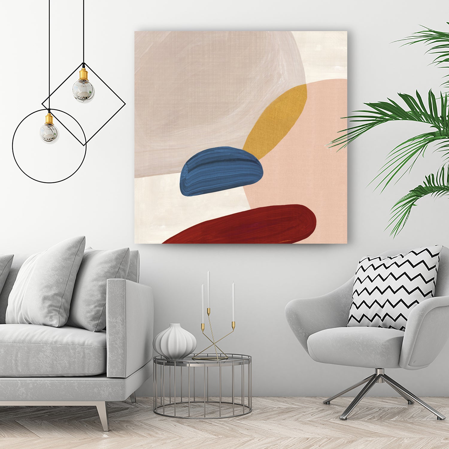 Pink Pebbles II by Eva Watts on GIANT ART - pink shapes