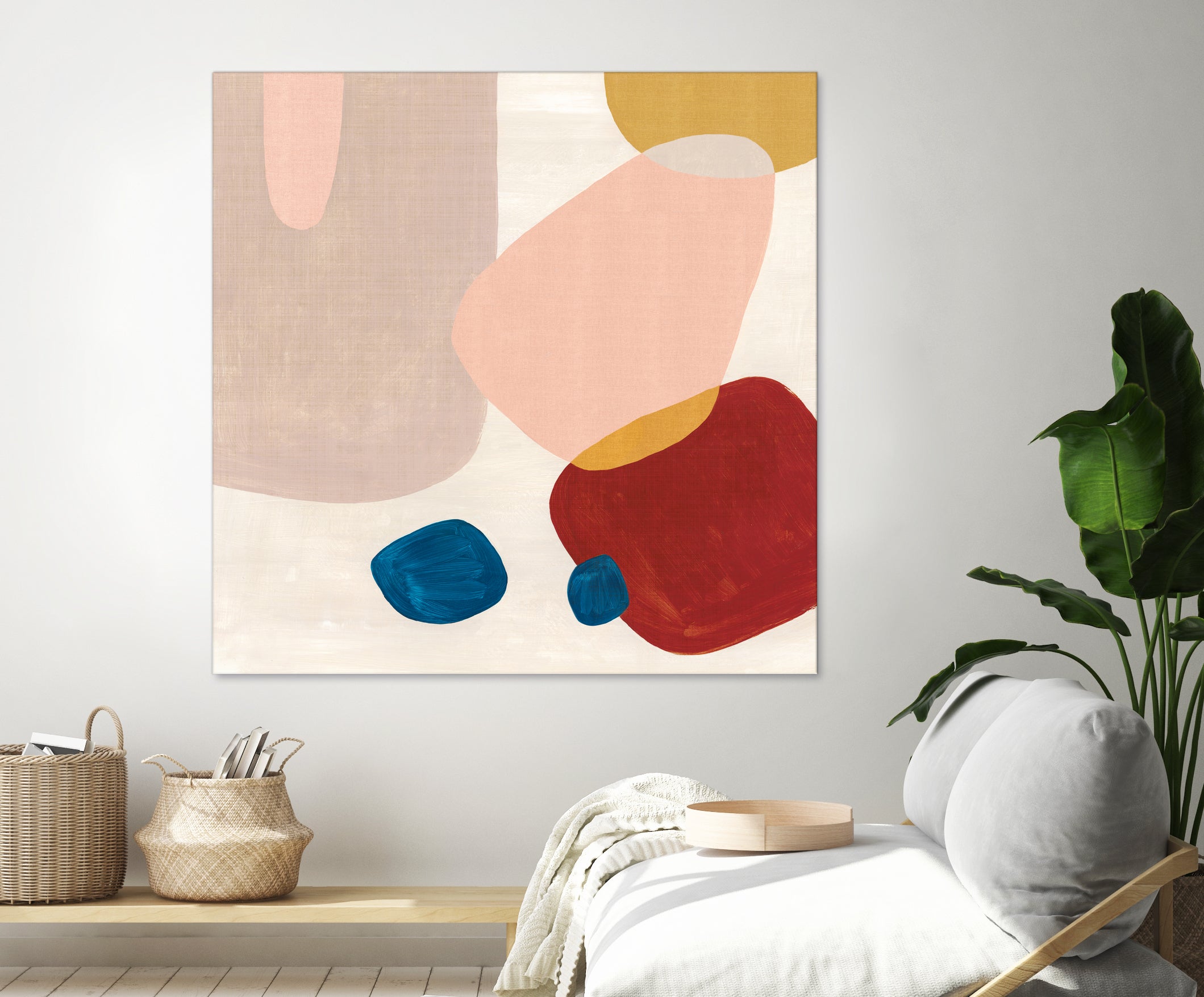 Pink Pebbles III by Eva Watts on GIANT ART - blue shapes