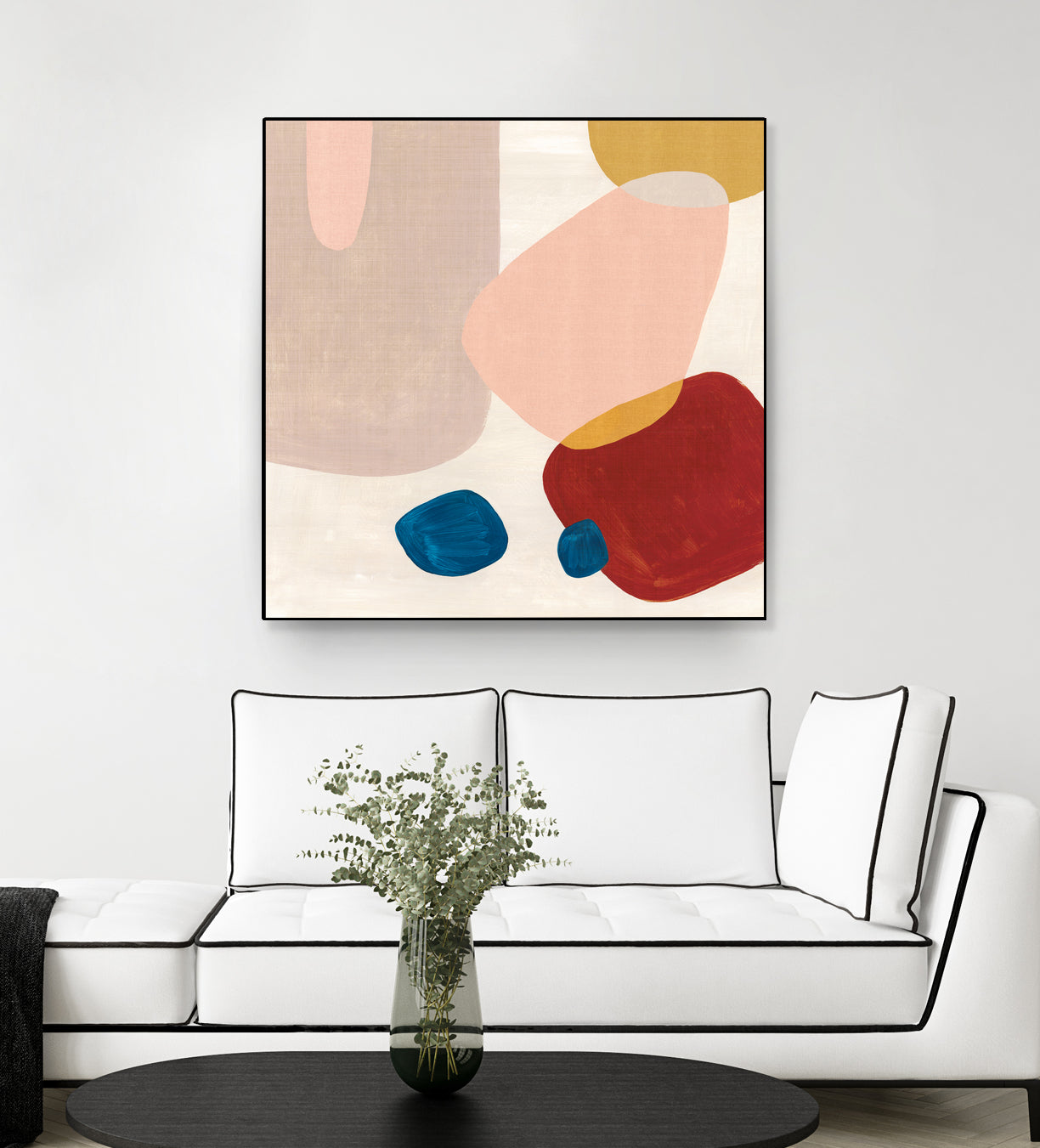 Pink Pebbles III by Eva Watts on GIANT ART - blue shapes