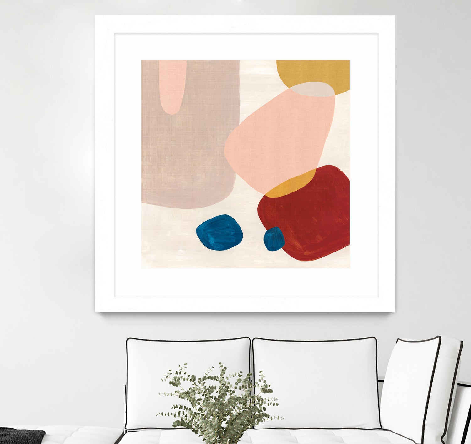 Pink Pebbles III by Eva Watts on GIANT ART - blue shapes
