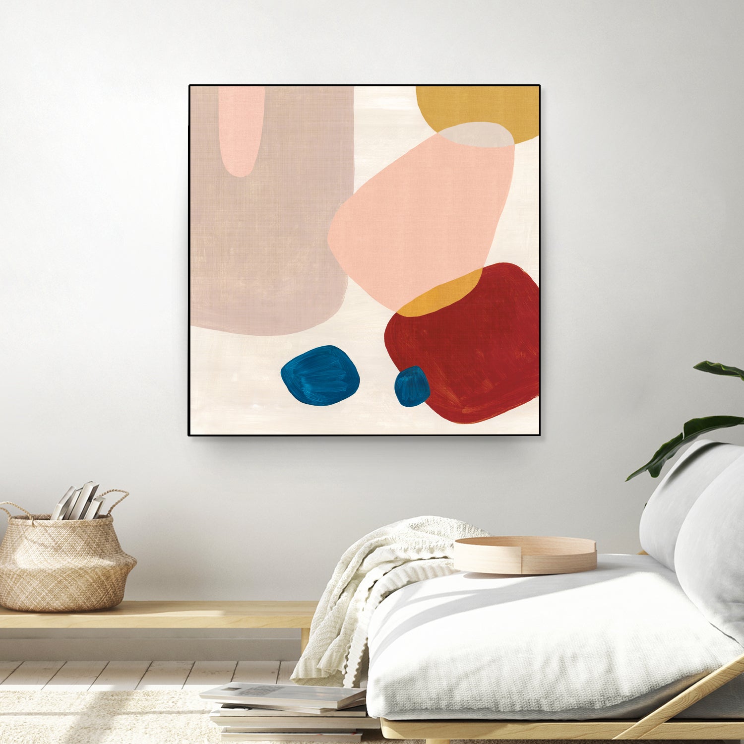 Pink Pebbles III by Eva Watts on GIANT ART - blue shapes