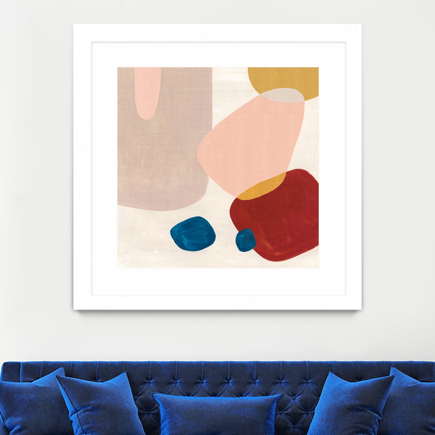 Pink Pebbles III by Eva Watts on GIANT ART - blue shapes
