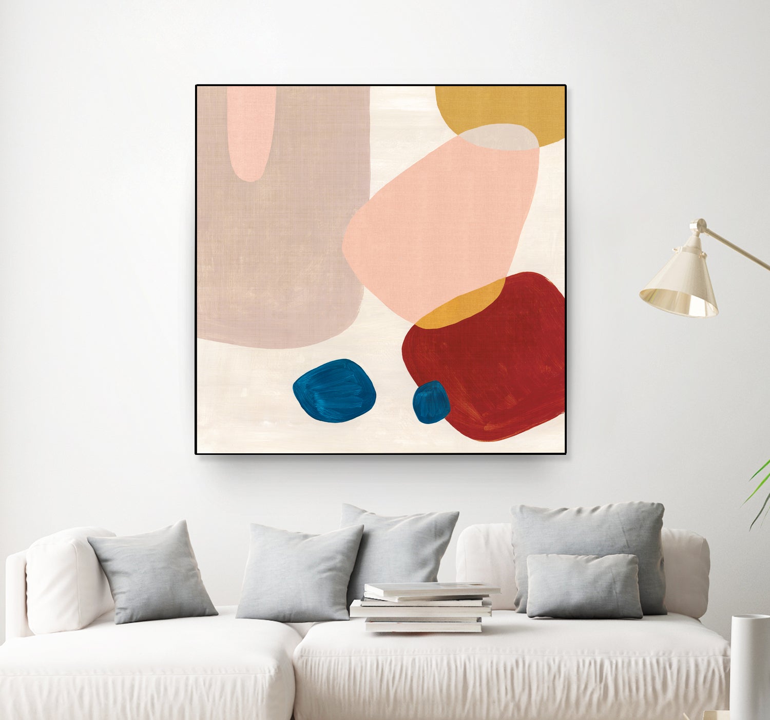 Pink Pebbles III by Eva Watts on GIANT ART - blue shapes