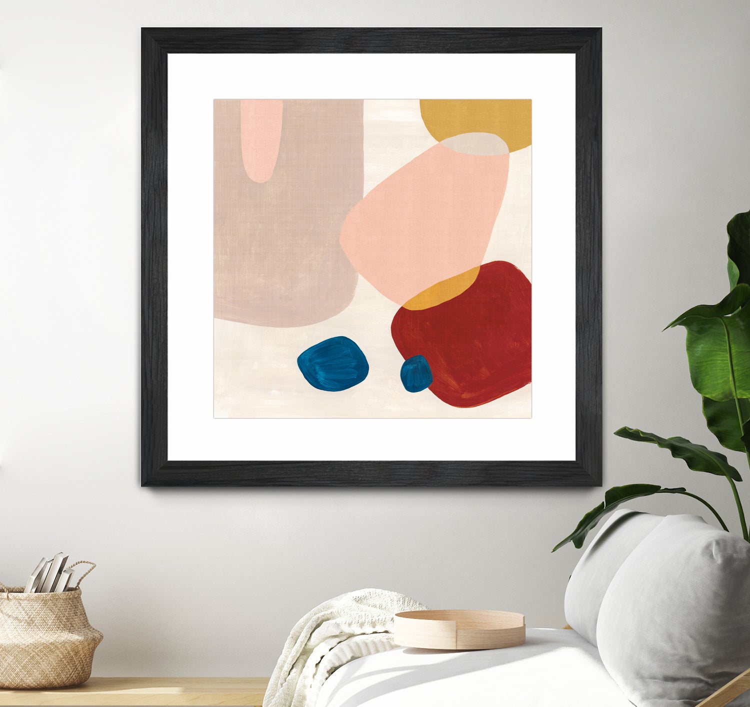 Pink Pebbles III by Eva Watts on GIANT ART - blue shapes