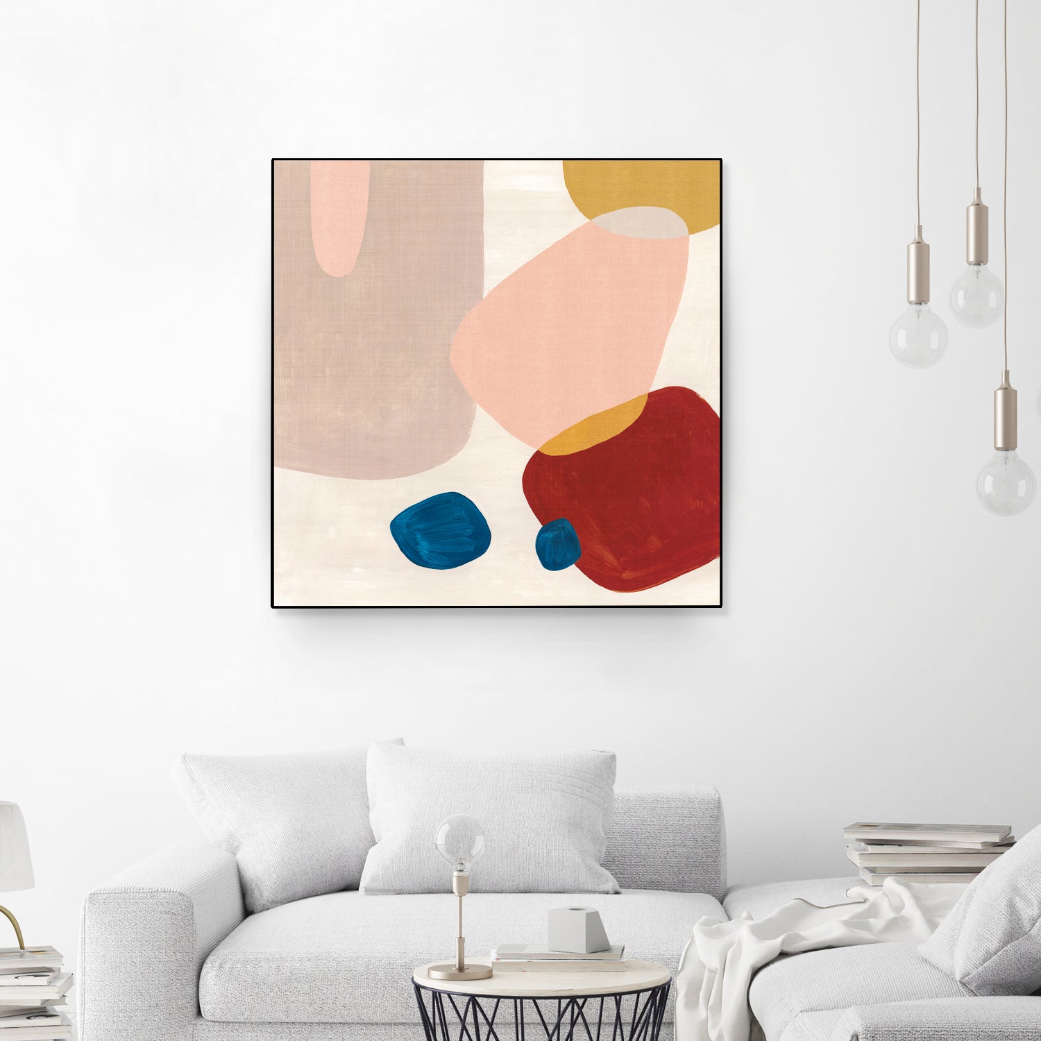 Pink Pebbles III by Eva Watts on GIANT ART - blue shapes