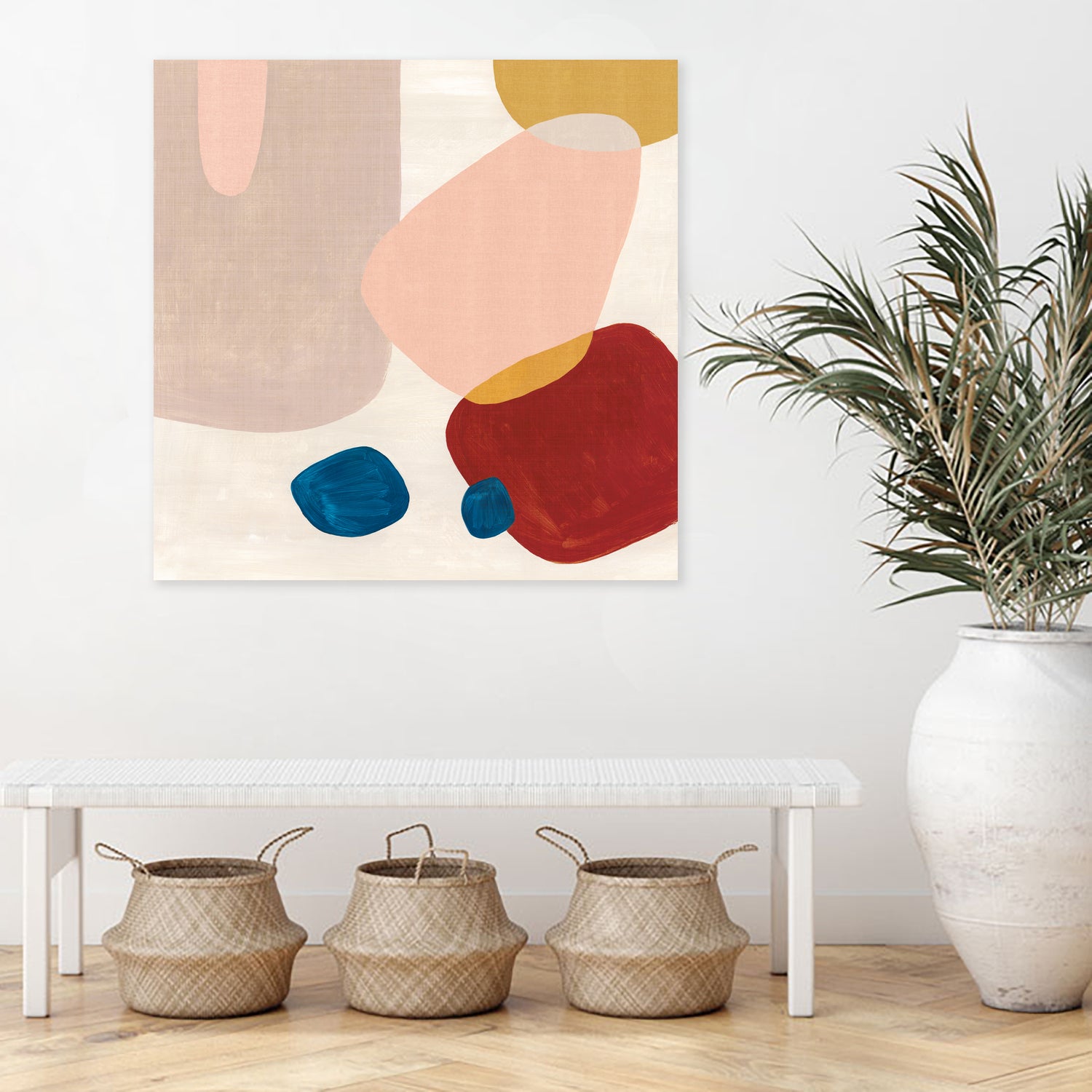 Pink Pebbles III by Eva Watts on GIANT ART - blue shapes