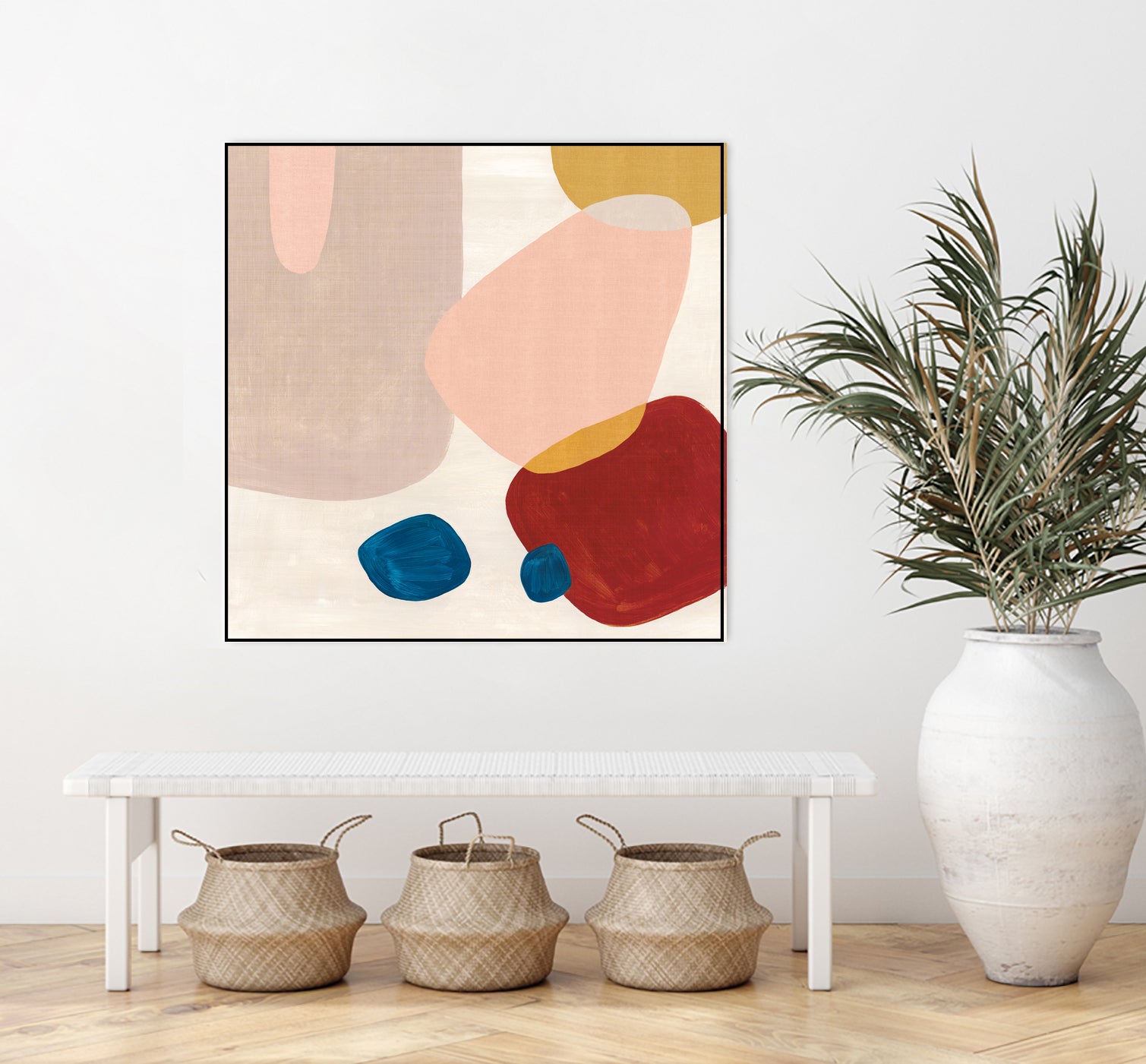 Pink Pebbles III by Eva Watts on GIANT ART - blue shapes