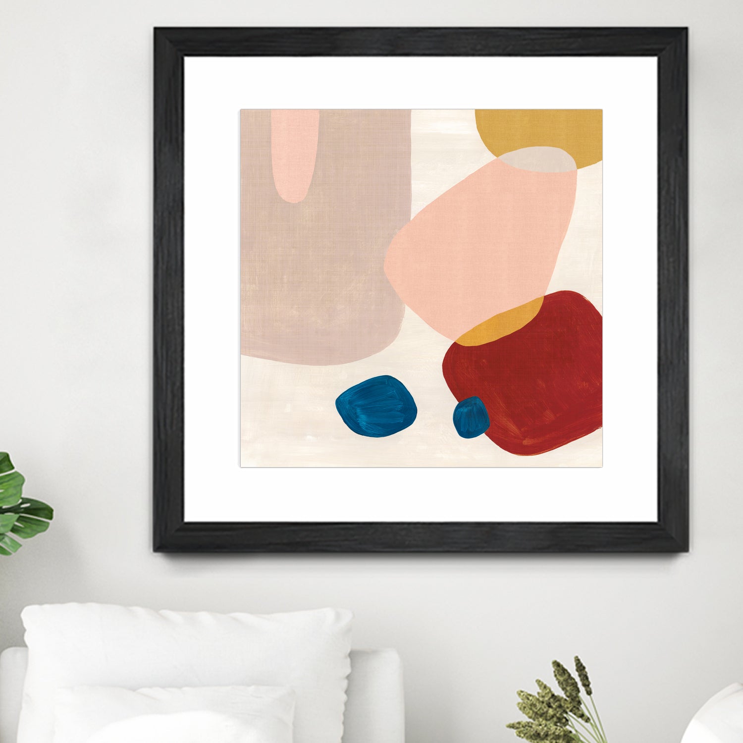 Pink Pebbles III by Eva Watts on GIANT ART - blue shapes