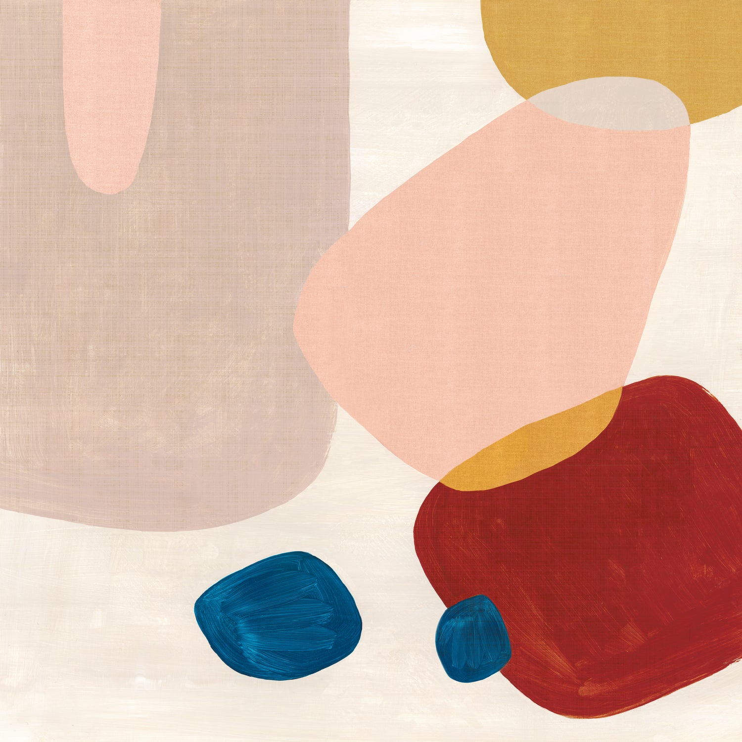 Pink Pebbles III by Eva Watts on GIANT ART - blue shapes