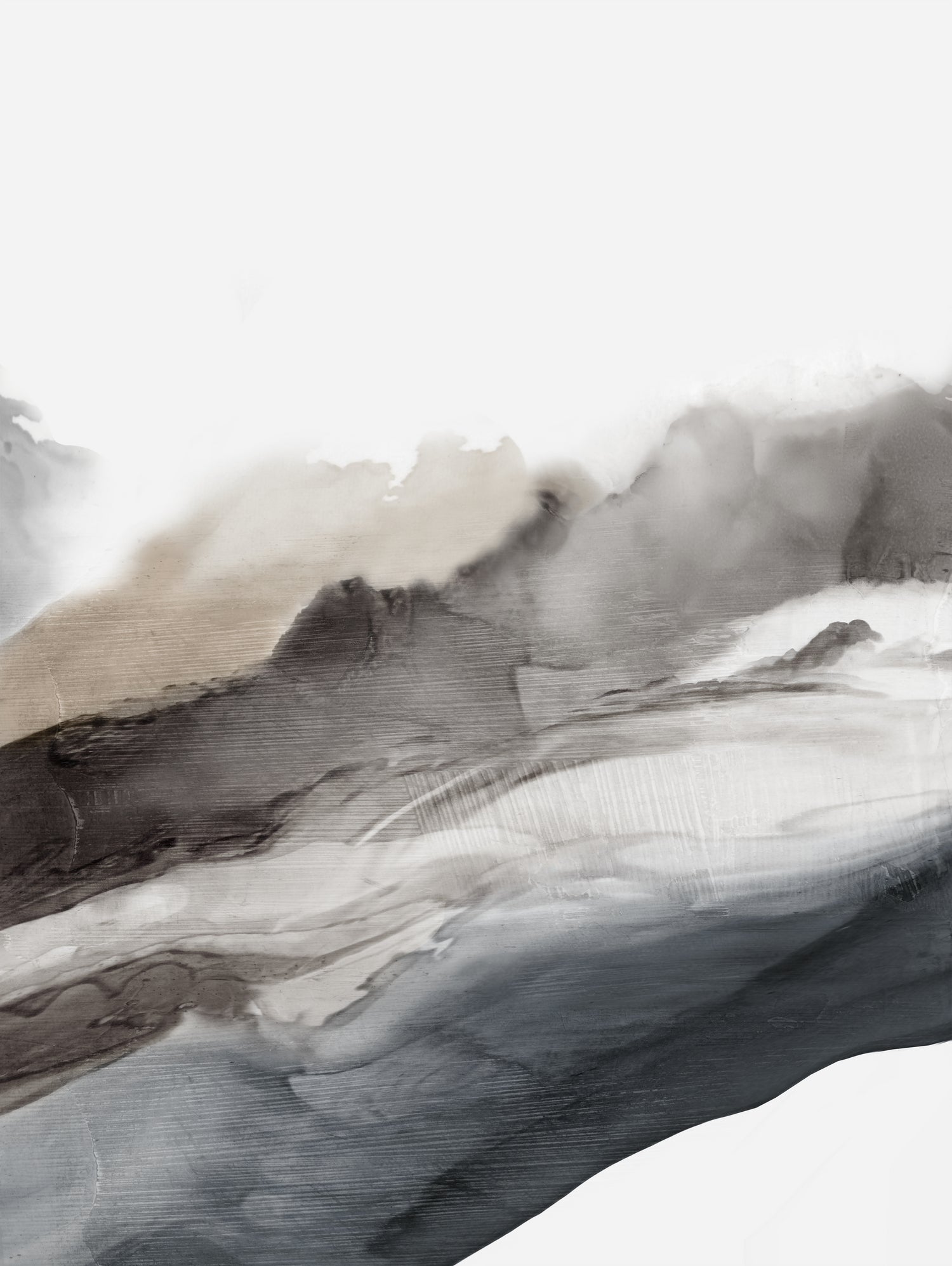 Serene Cascade II by PI Studio on GIANT ART - beige abstract