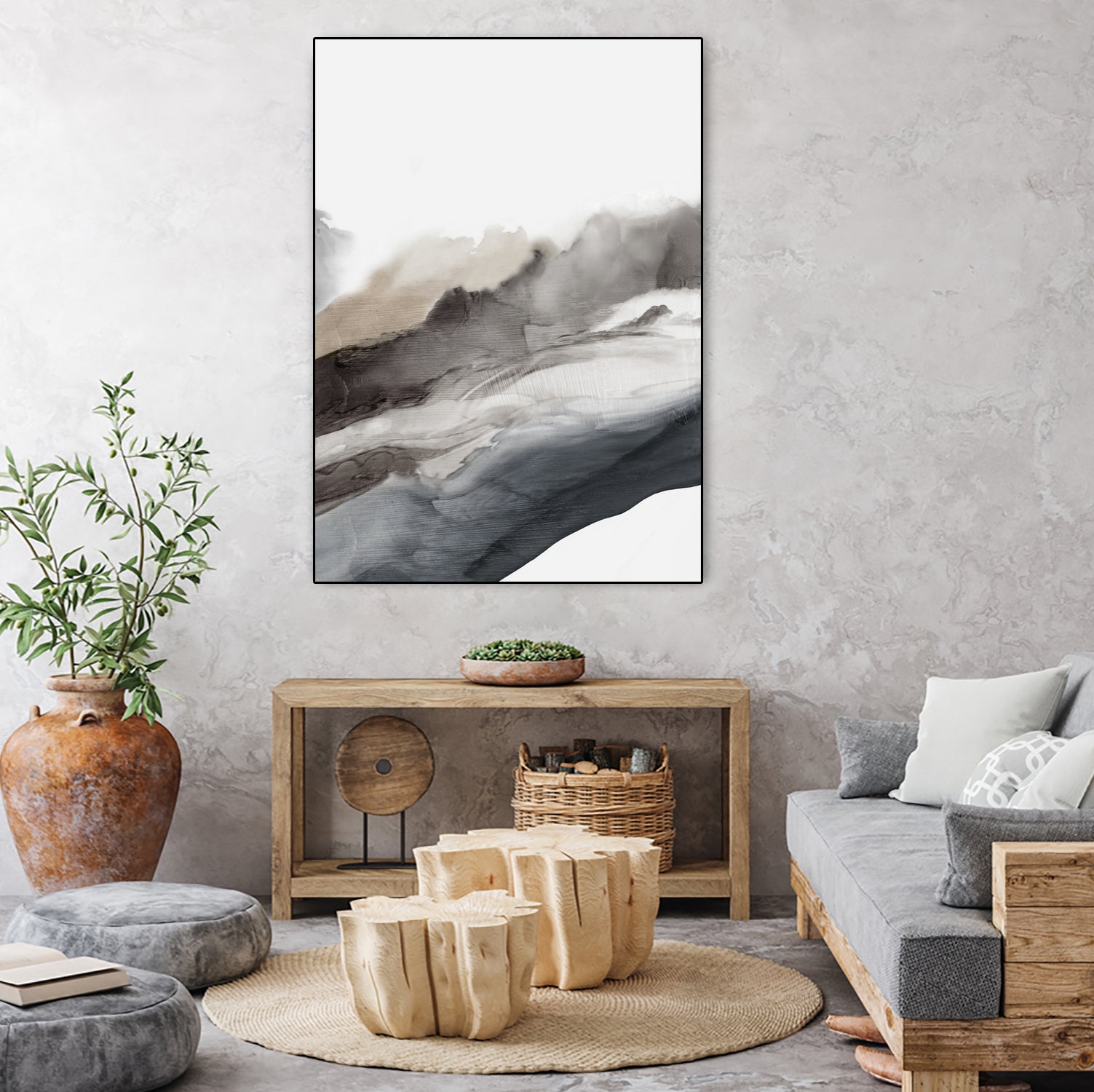 Serene Cascade II by PI Studio on GIANT ART - beige abstract