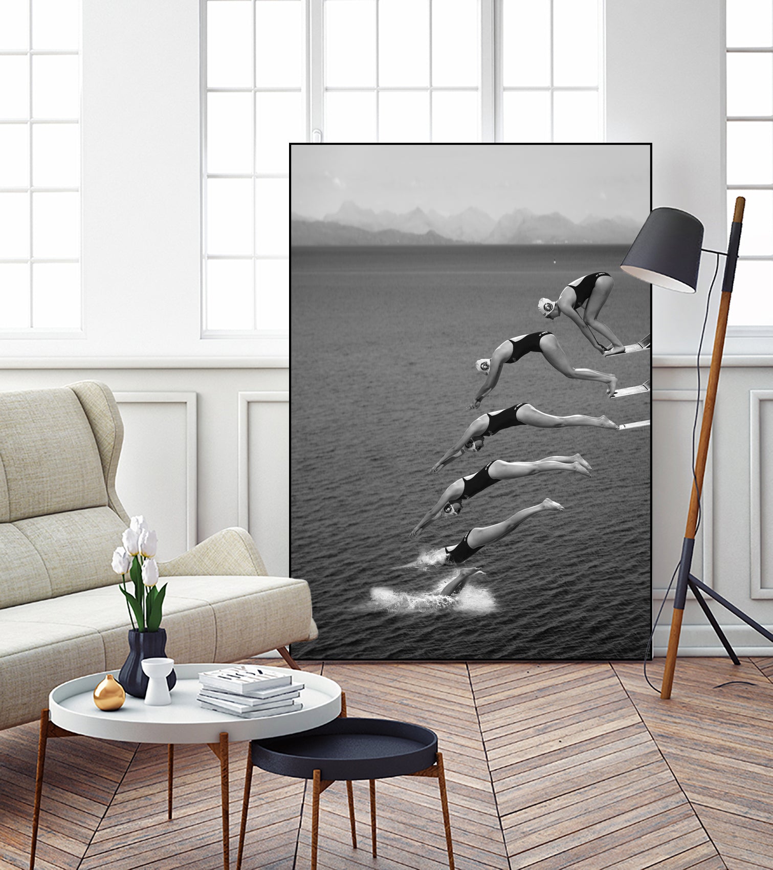 The beauty of diving by Greetje on GIANT ART - black and white photography quick
