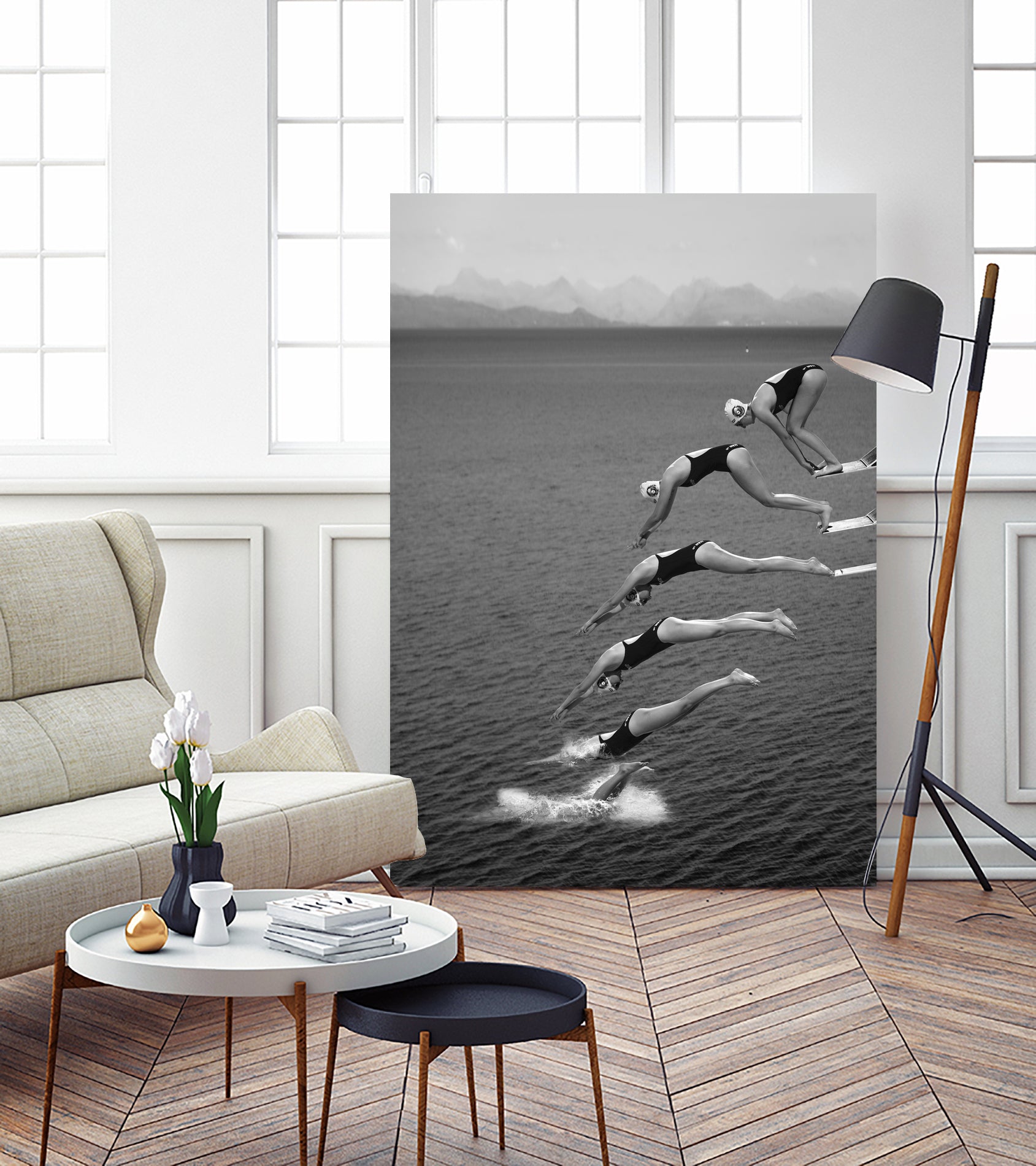 The beauty of diving by Greetje on GIANT ART - black and white photography quick