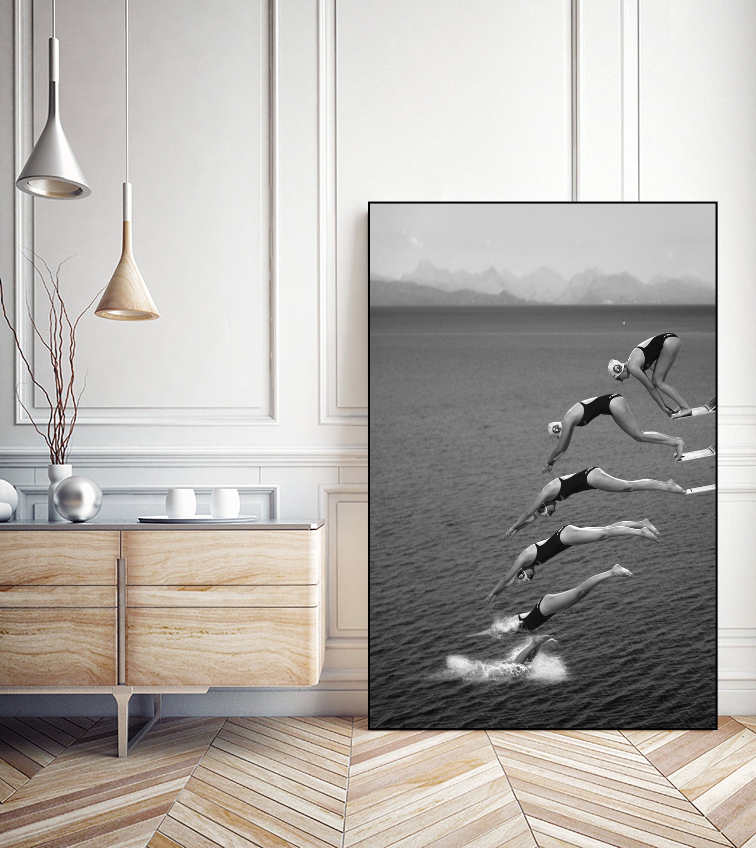 The beauty of diving by Greetje on GIANT ART - black and white photography quick
