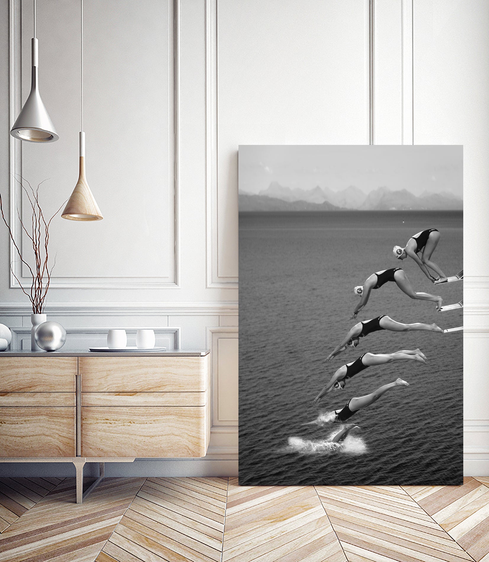 The beauty of diving by Greetje on GIANT ART - black and white photography quick