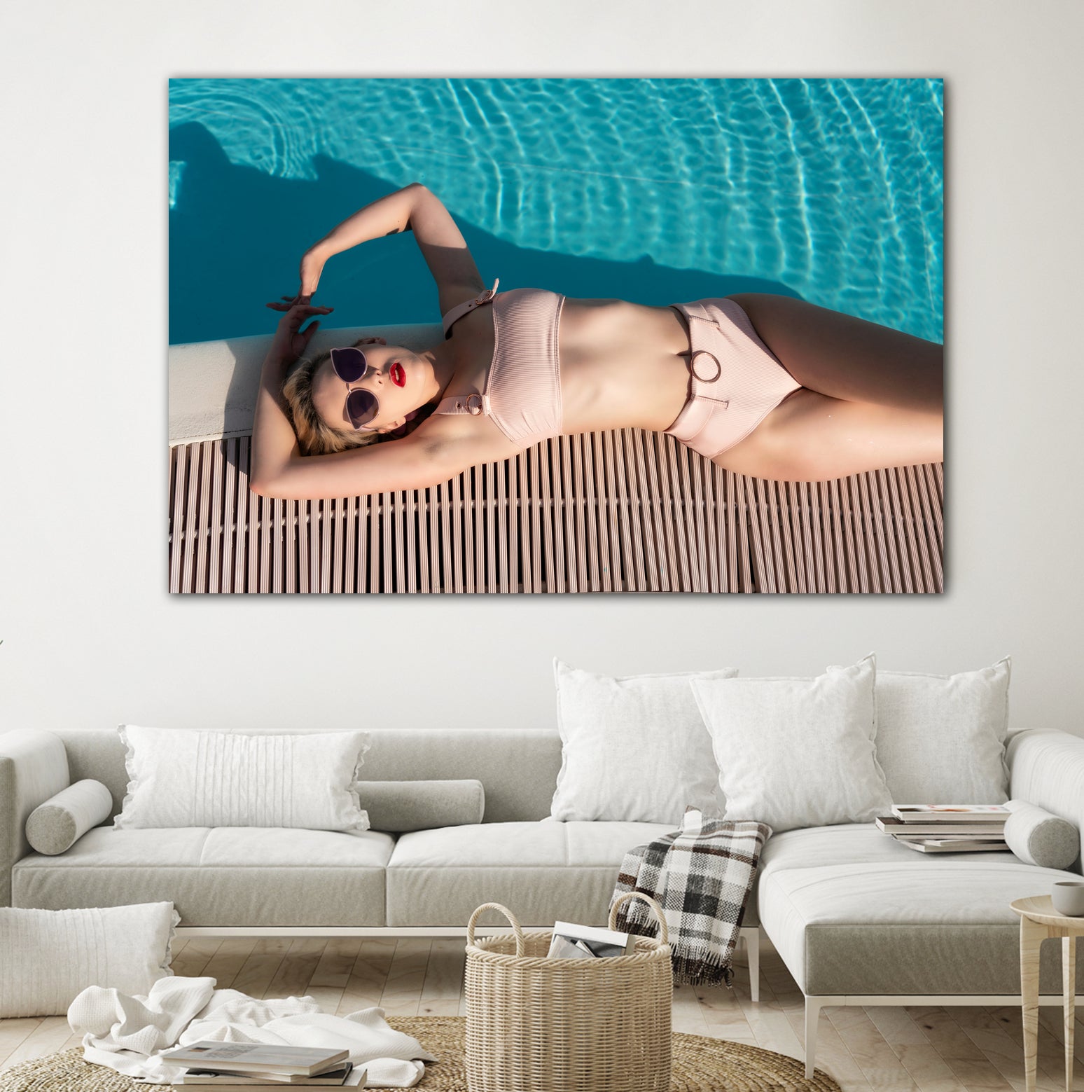 Poolside by Colin on GIANT ART - beige figurative sunbathing