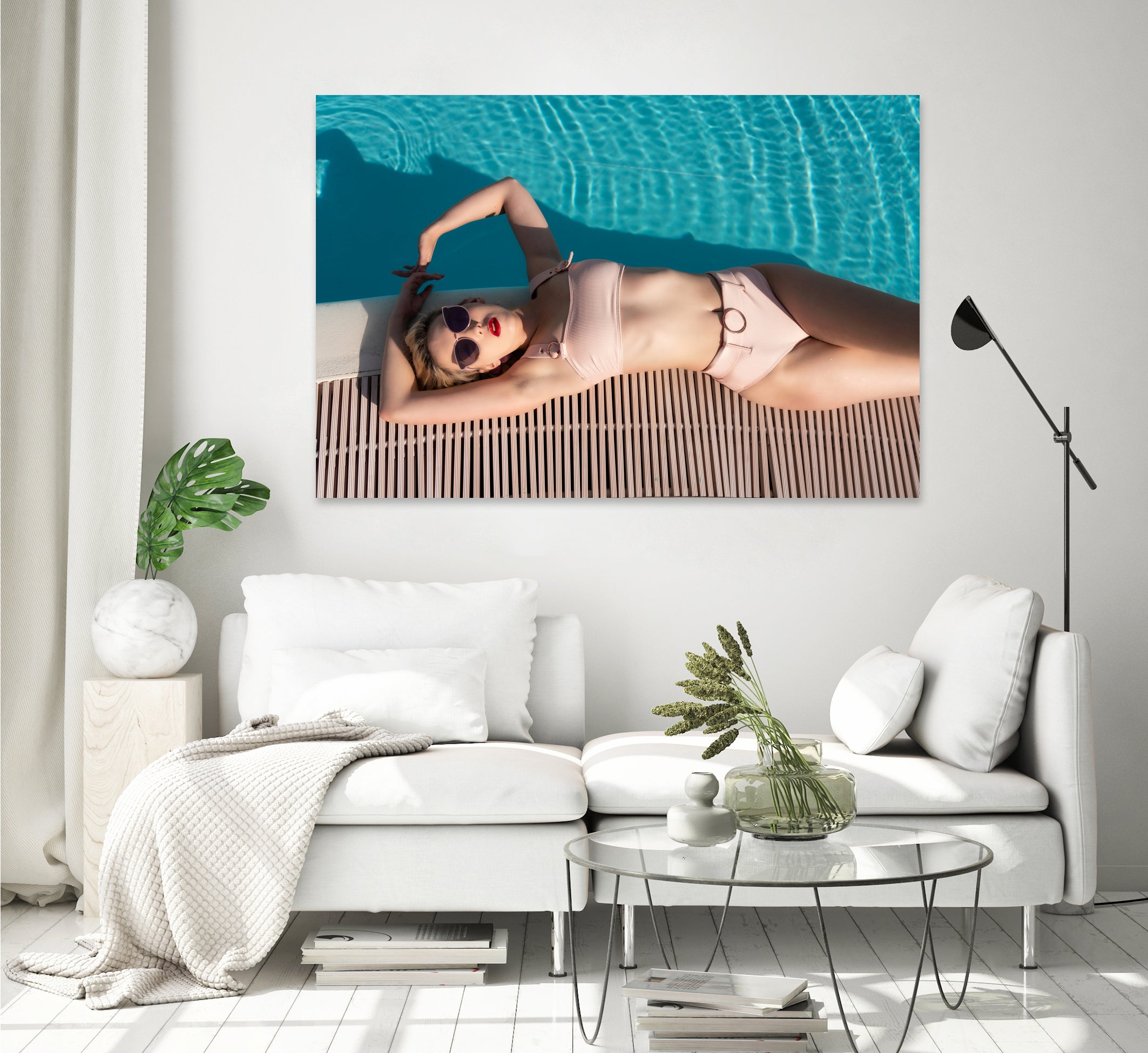 Poolside by Colin on GIANT ART - beige figurative sunbathing