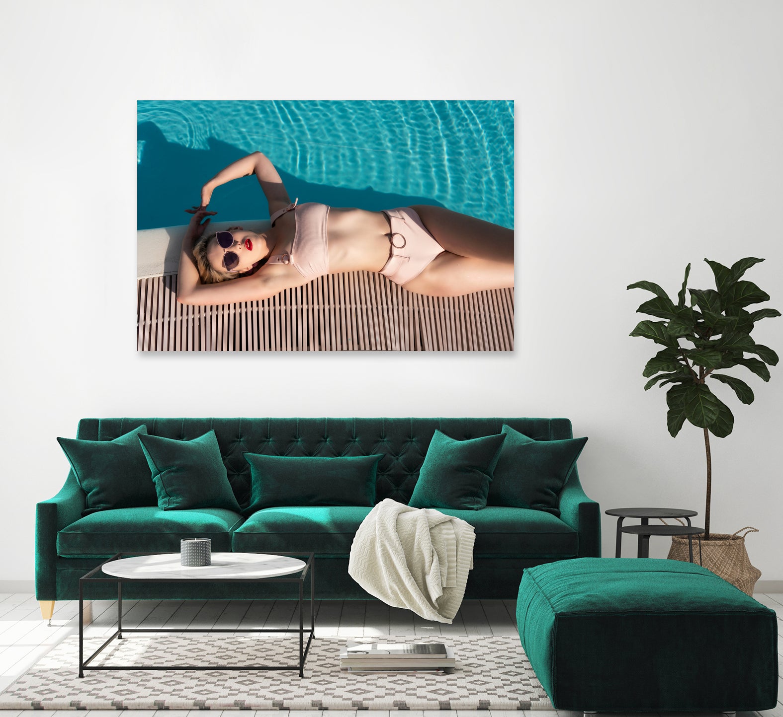 Poolside by Colin on GIANT ART - beige figurative sunbathing