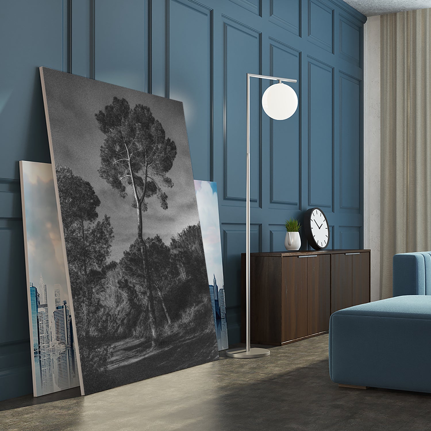 Arbores by Pepa on GIANT ART - black botanical framed canvas