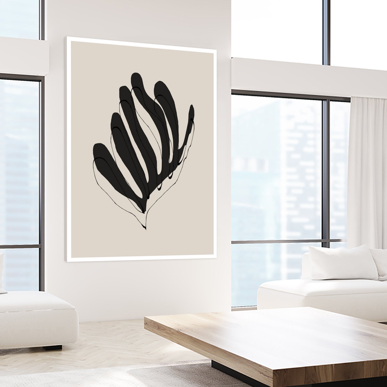 Abstract Leaf Lines by THE MIUUS STUDIO on GIANT ART - flowers and plants minimalist art