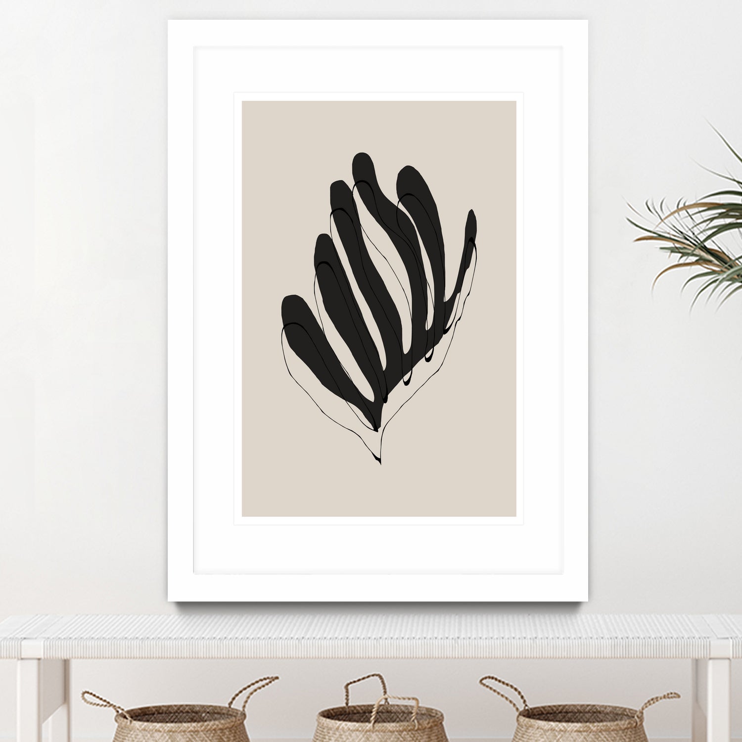 Abstract Leaf Lines by THE MIUUS STUDIO on GIANT ART - flowers and plants minimalist art