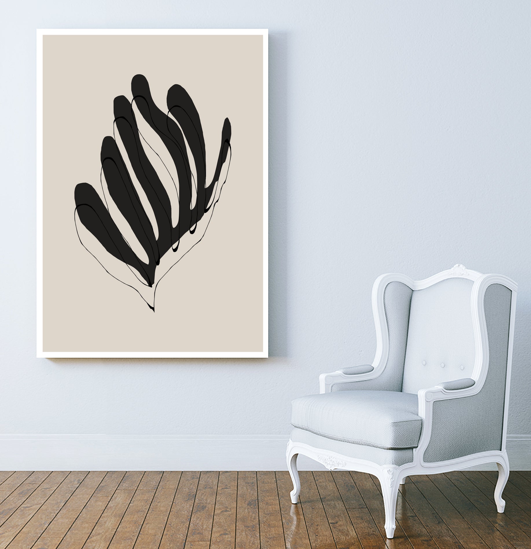 Abstract Leaf Lines by THE MIUUS STUDIO on GIANT ART - flowers and plants minimalist art