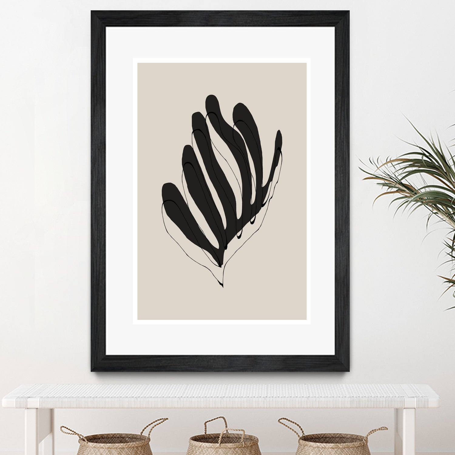 Abstract Leaf Lines by THE MIUUS STUDIO on GIANT ART - flowers and plants minimalist art