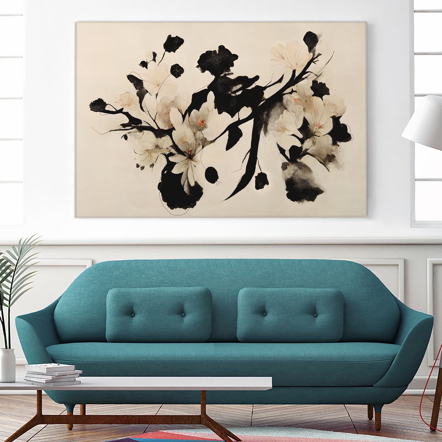 Cherry Blossom Branch by Treechild on GIANT ART - black framed canvas