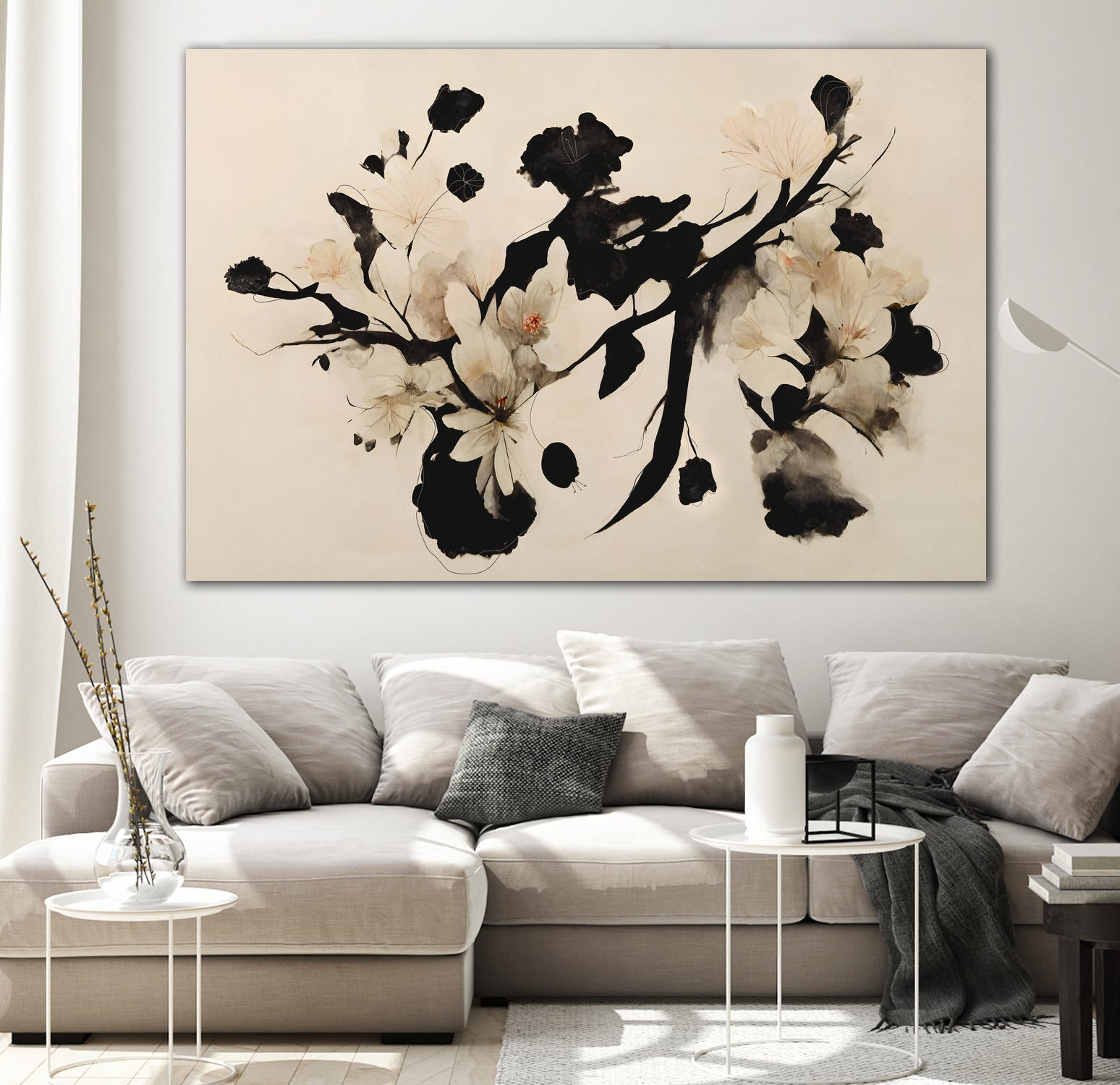 Cherry Blossom Branch by Treechild on GIANT ART - black framed canvas