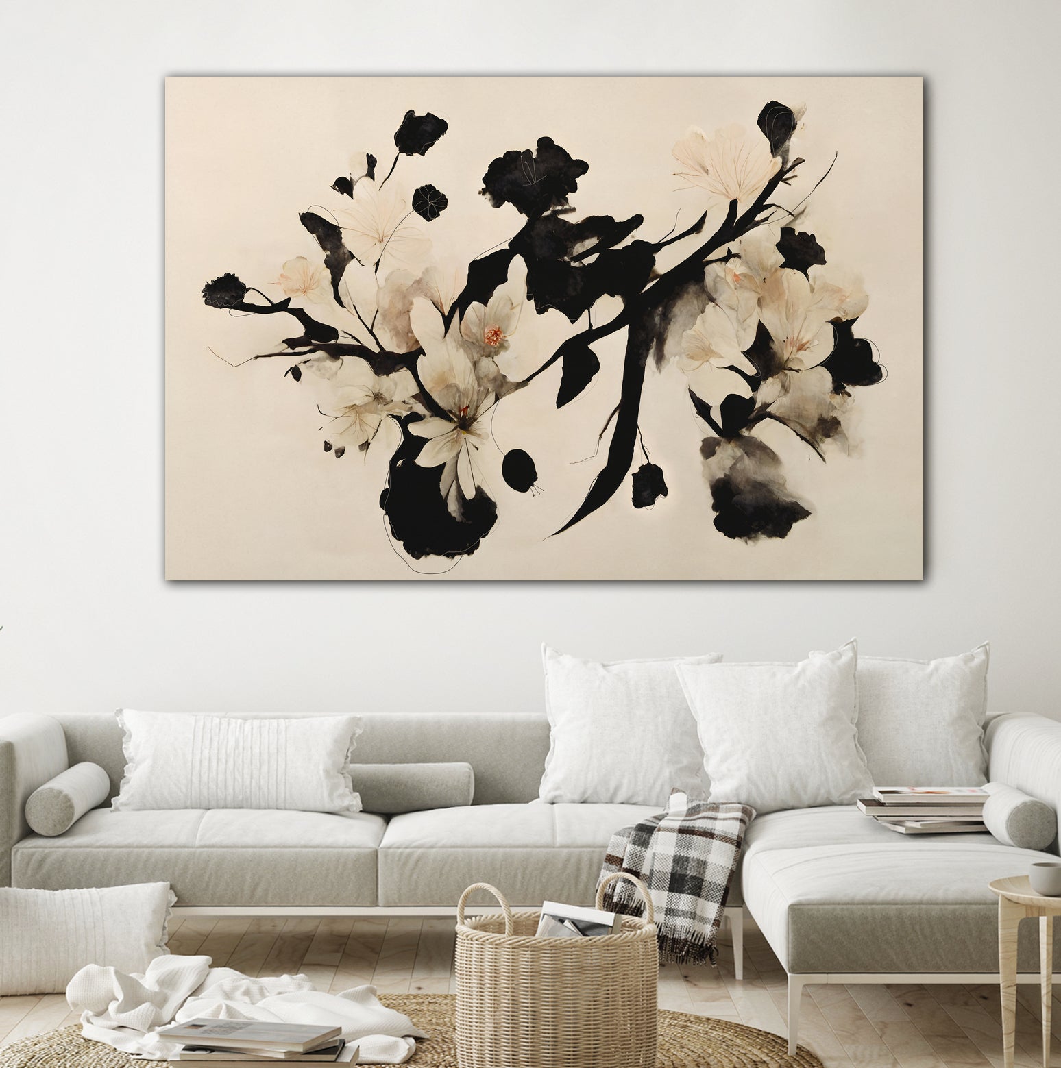 Cherry Blossom Branch by Treechild on GIANT ART - black framed canvas