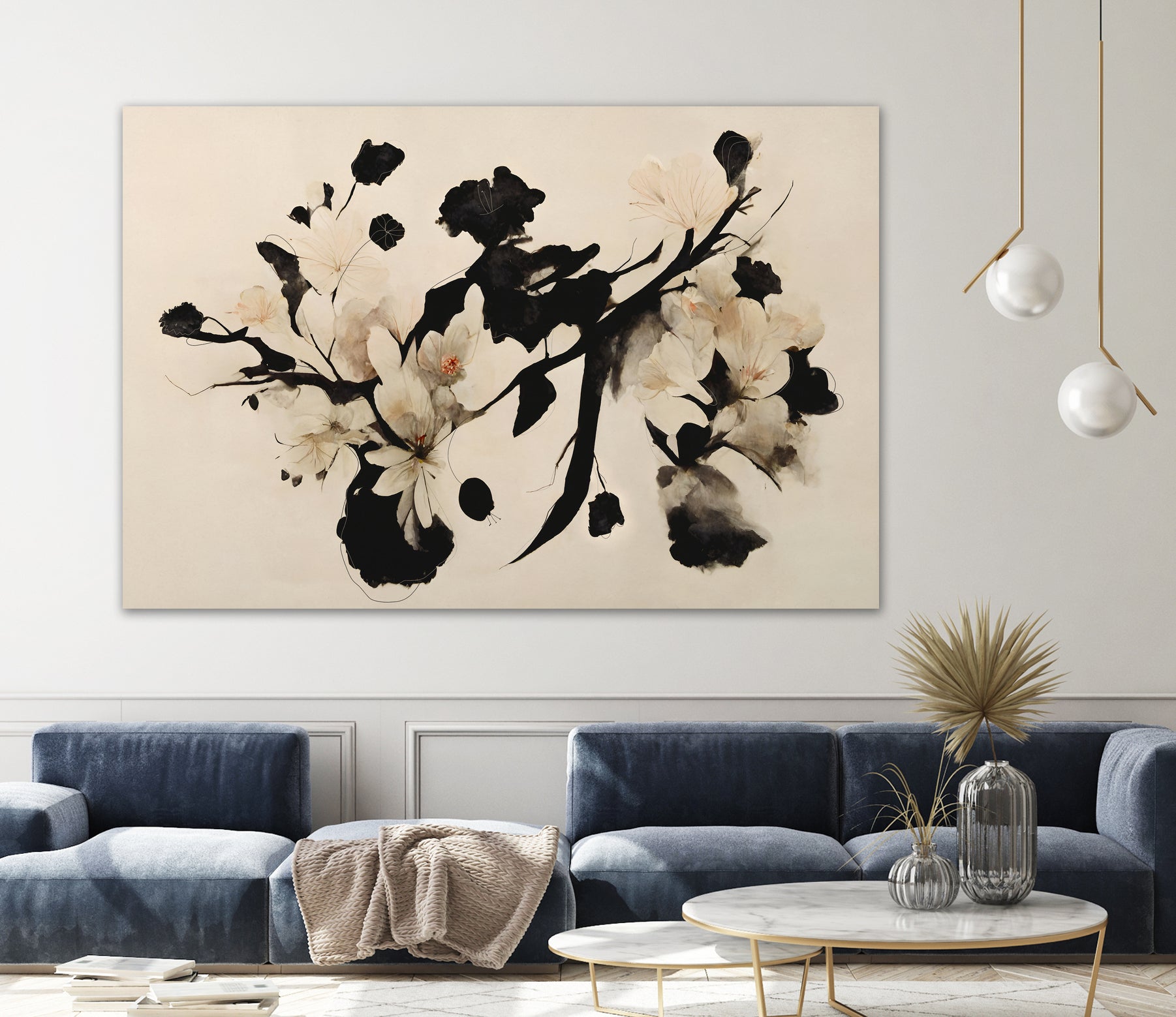 Cherry Blossom Branch by Treechild on GIANT ART - black framed canvas