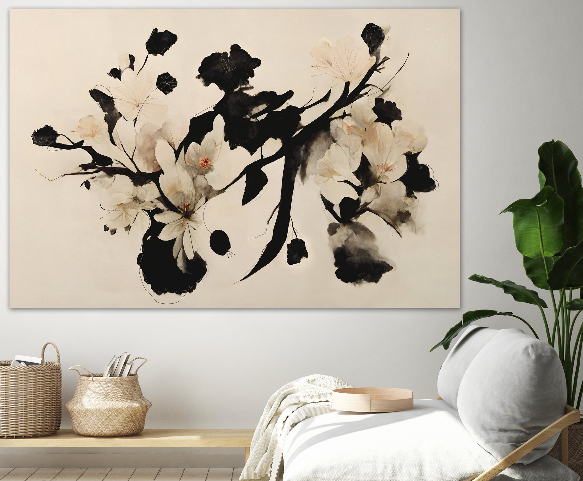 Cherry Blossom Branch by Treechild on GIANT ART - black framed canvas