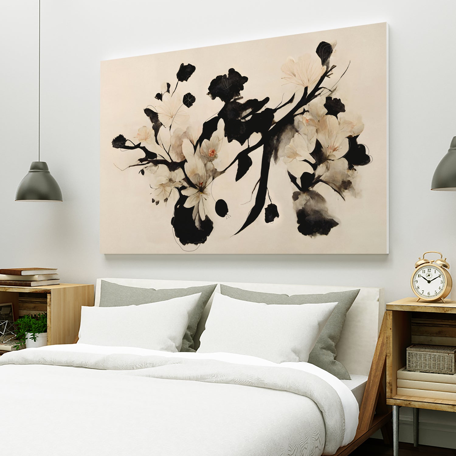 Cherry Blossom Branch by Treechild on GIANT ART - black framed canvas