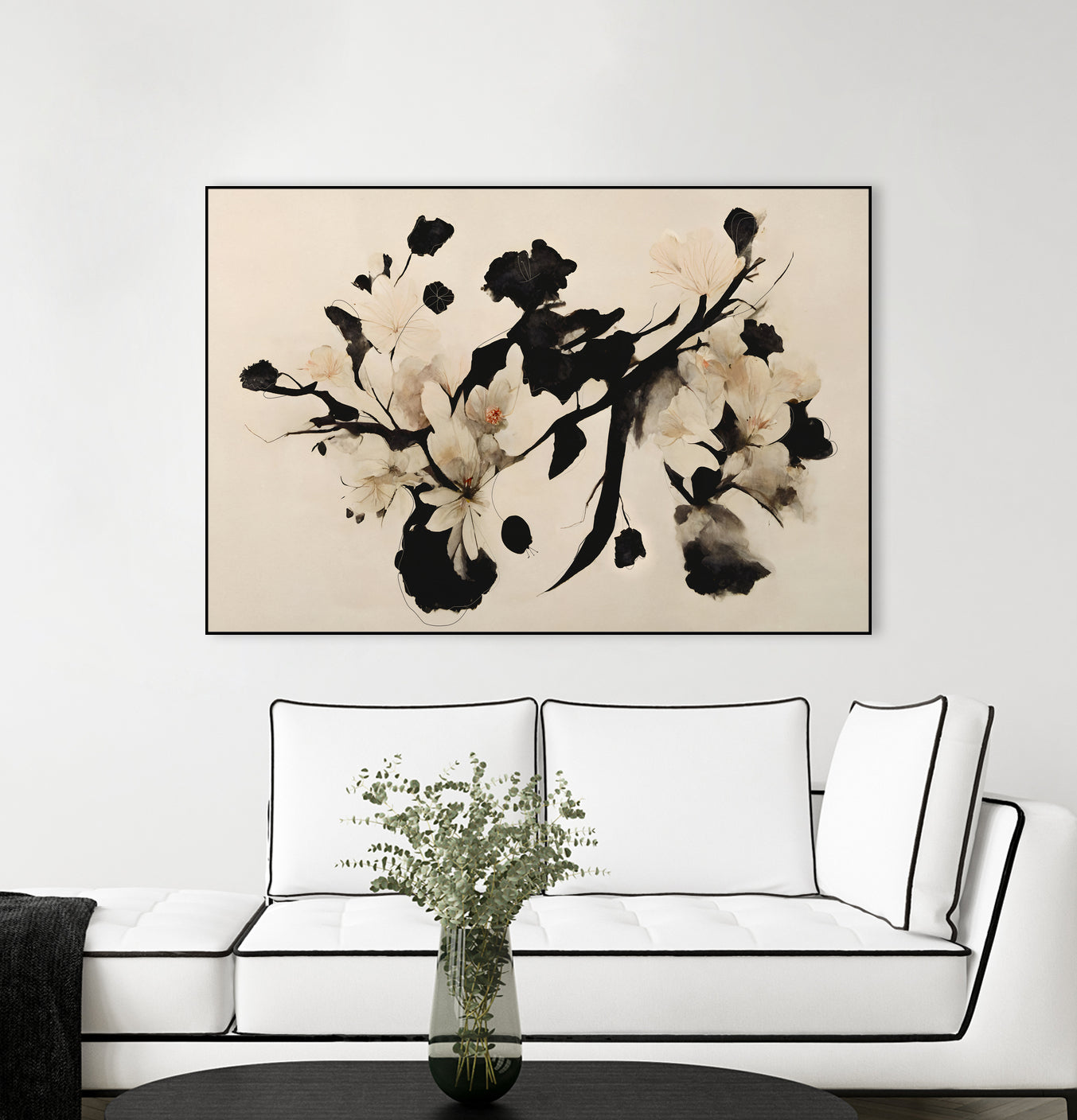 Cherry Blossom Branch by Treechild on GIANT ART - black framed canvas