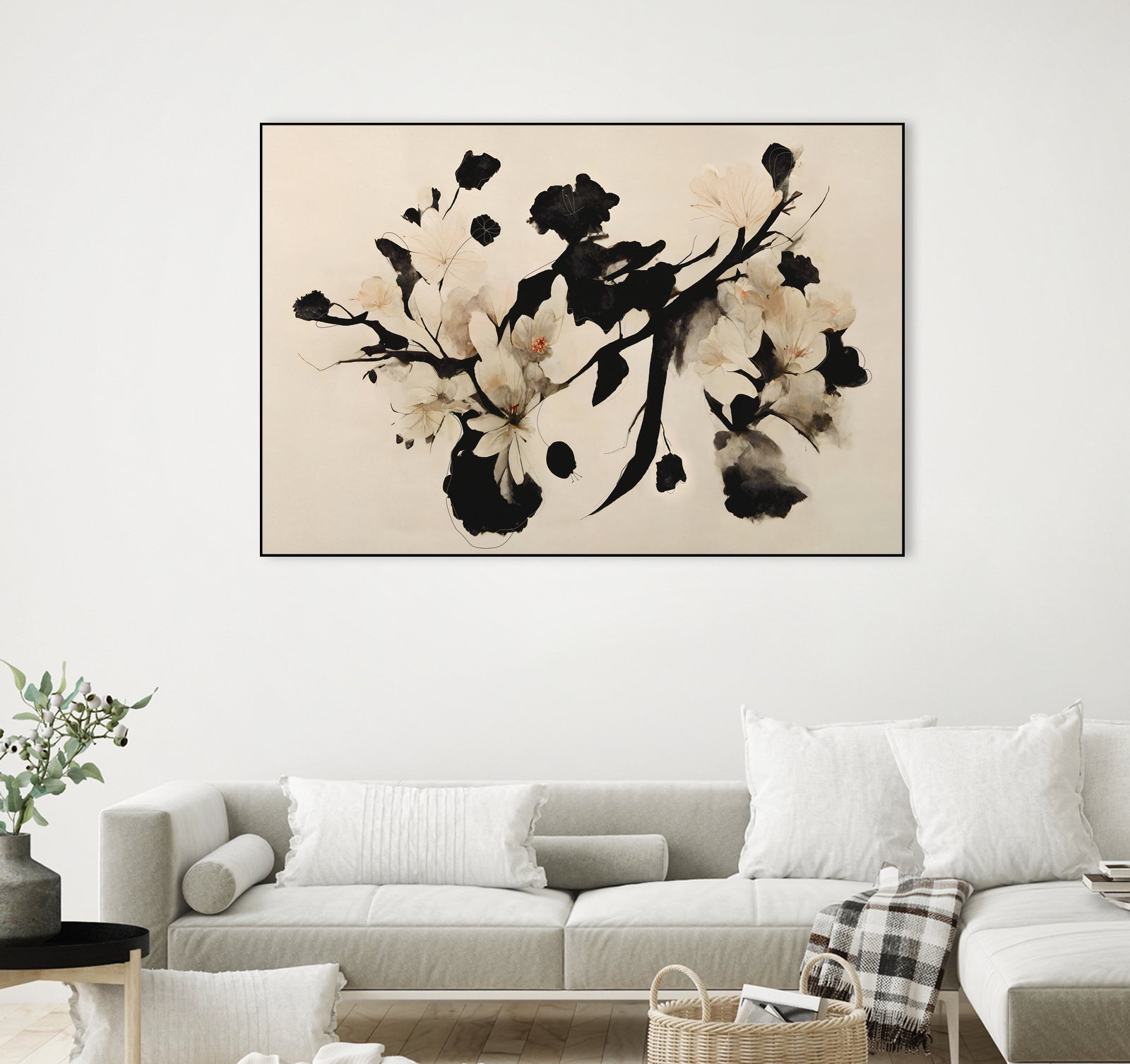 Cherry Blossom Branch by Treechild on GIANT ART - black framed canvas